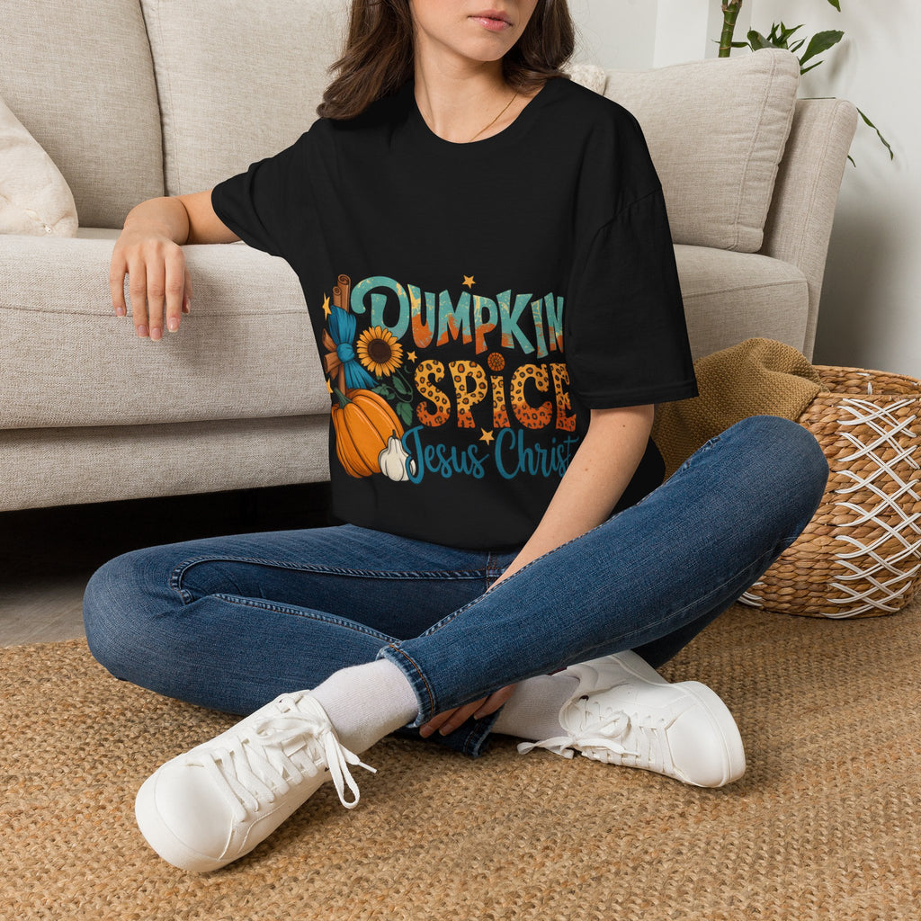 Pumpkin Spice Jesus Christ T-Shirt — Fall Pumpkin & Sunflower Graphic Tee