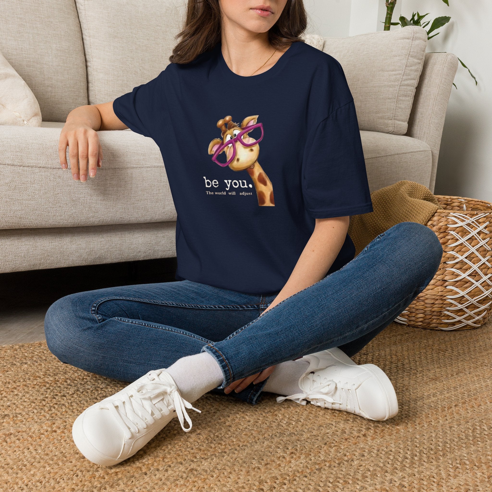 Giraffe with Pink Glasses T-Shirt