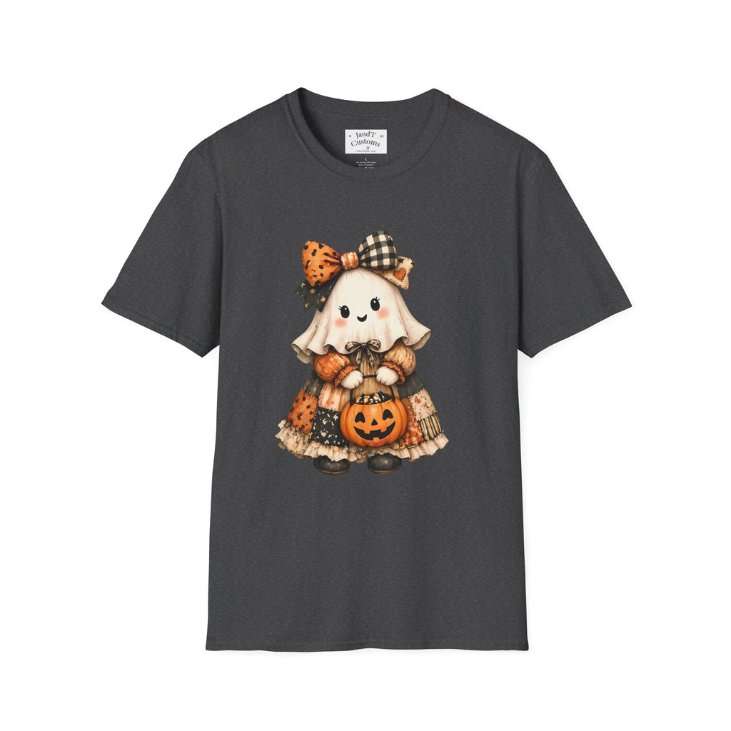 Halloween Ghost Girl T-Shirt — Cute Pumpkin Costume Fall Tee