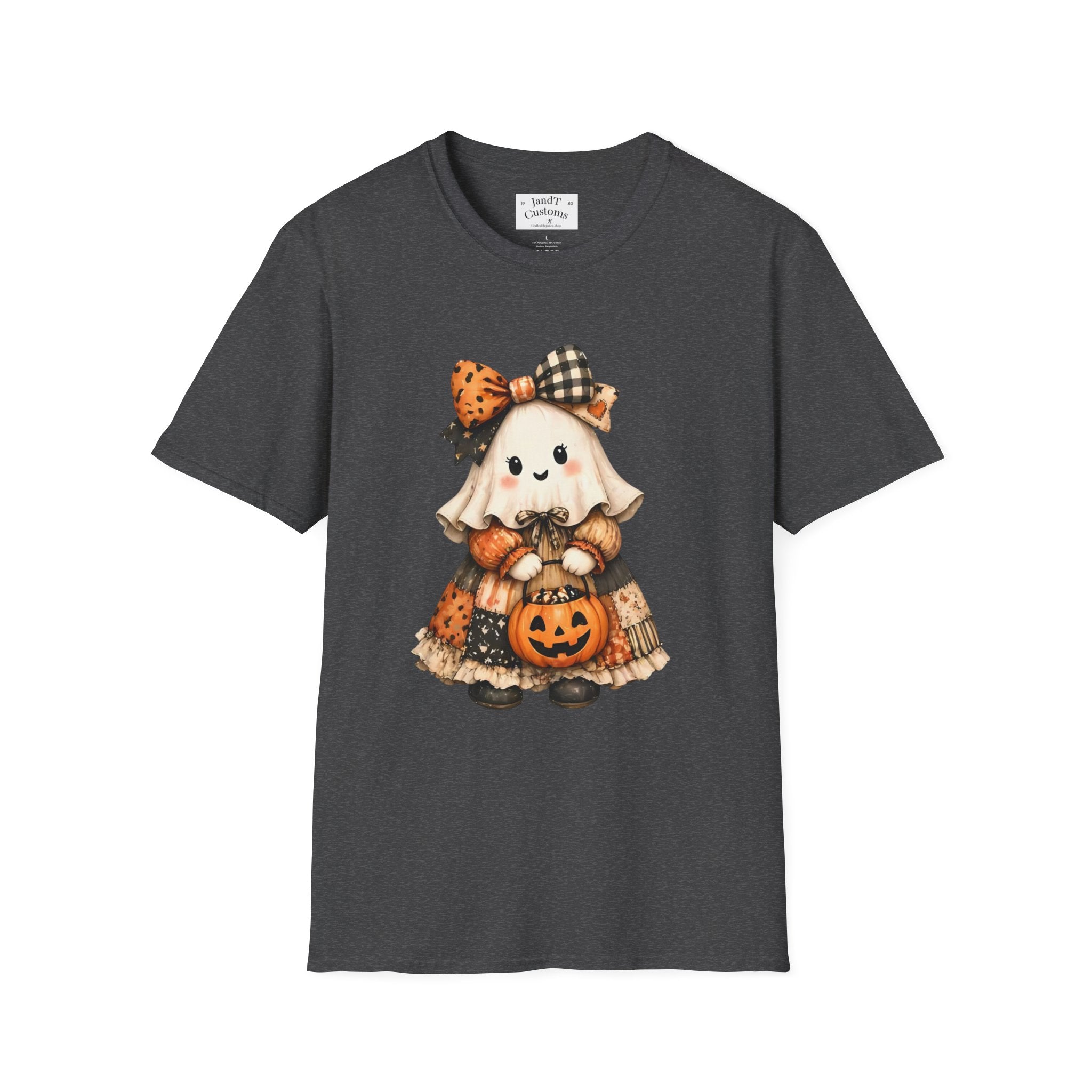 Halloween Ghost Girl T-Shirt — Cute Pumpkin Costume Fall Tee
