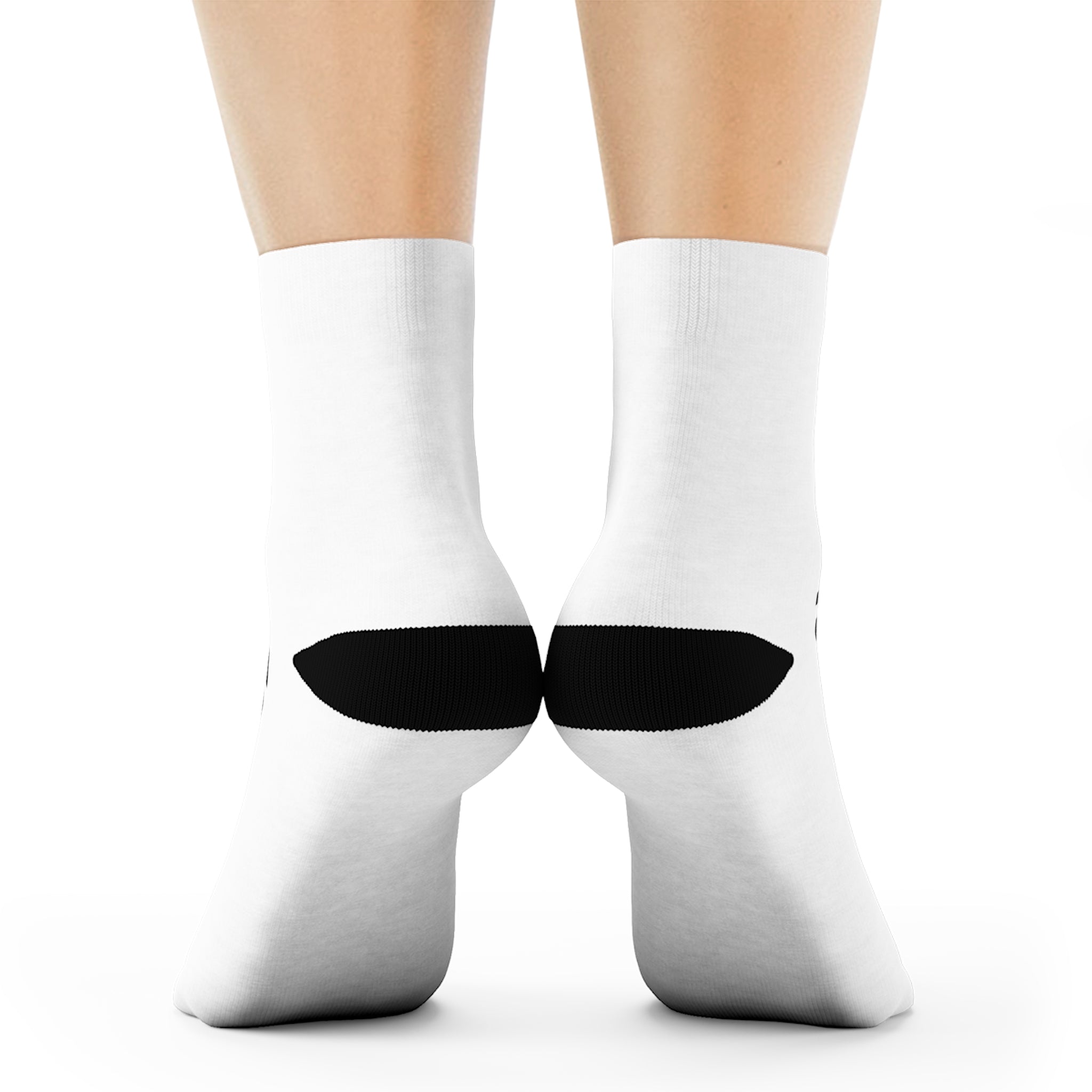 Coffee First Crew Socks — “More Coffee Less Hustle” Graphic Athletic Socks
