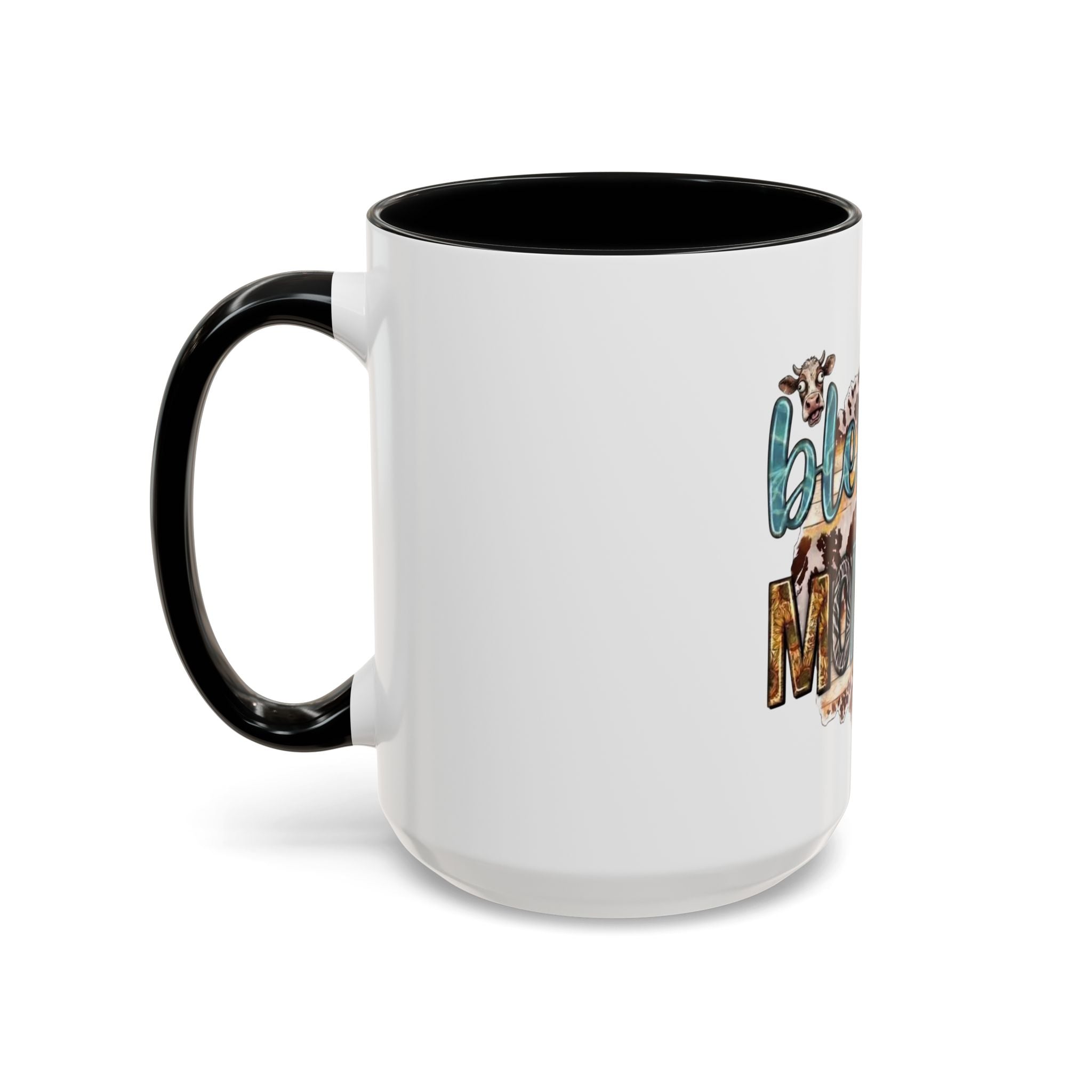Blessed Mommy Accent Coffee Mug — Floral Sunflower Rustic 'Blessed Mommy' Tea & Coffee Cup (11oz, 15oz)