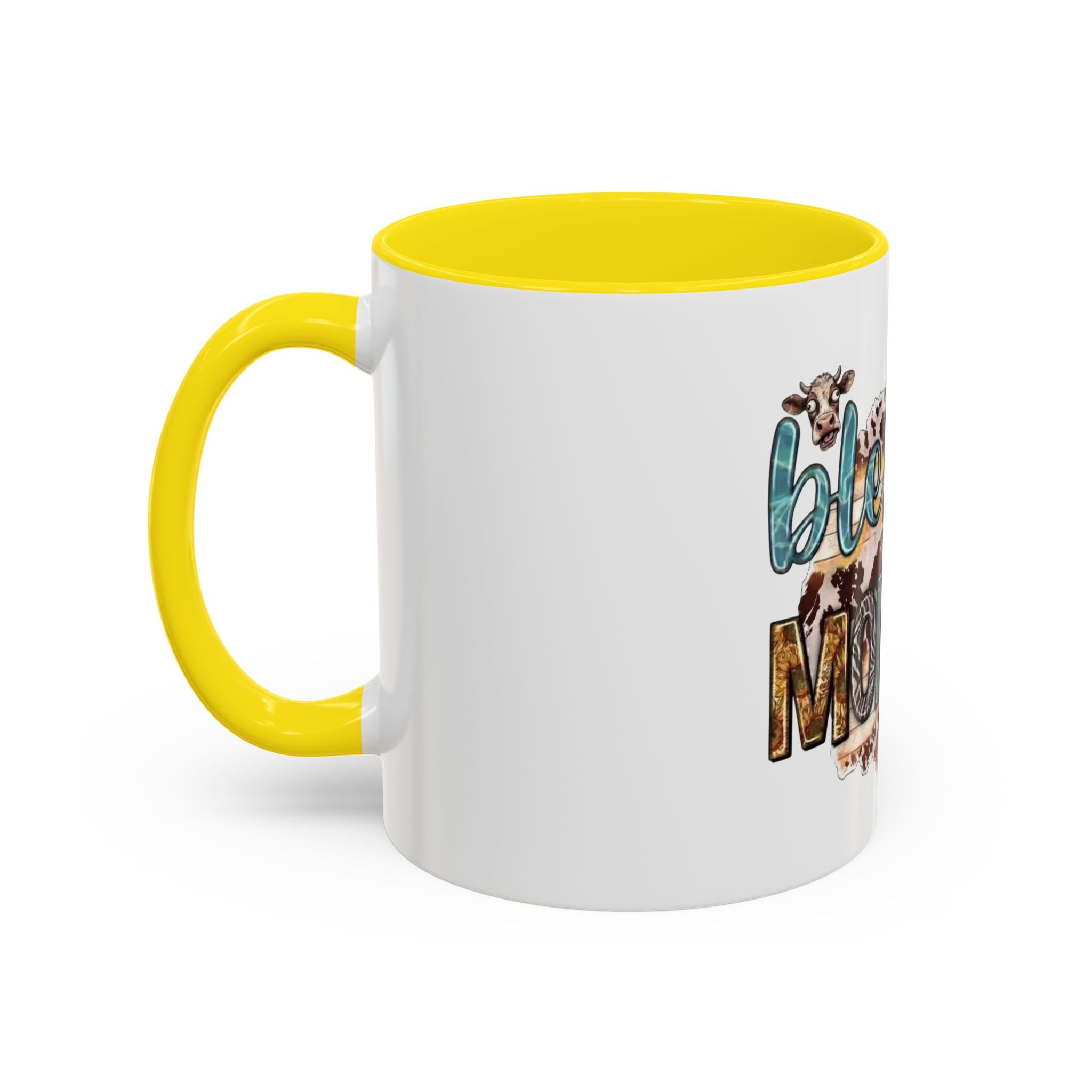 Blessed Mommy Accent Coffee Mug — Floral Sunflower Rustic 'Blessed Mommy' Tea & Coffee Cup (11oz, 15oz)