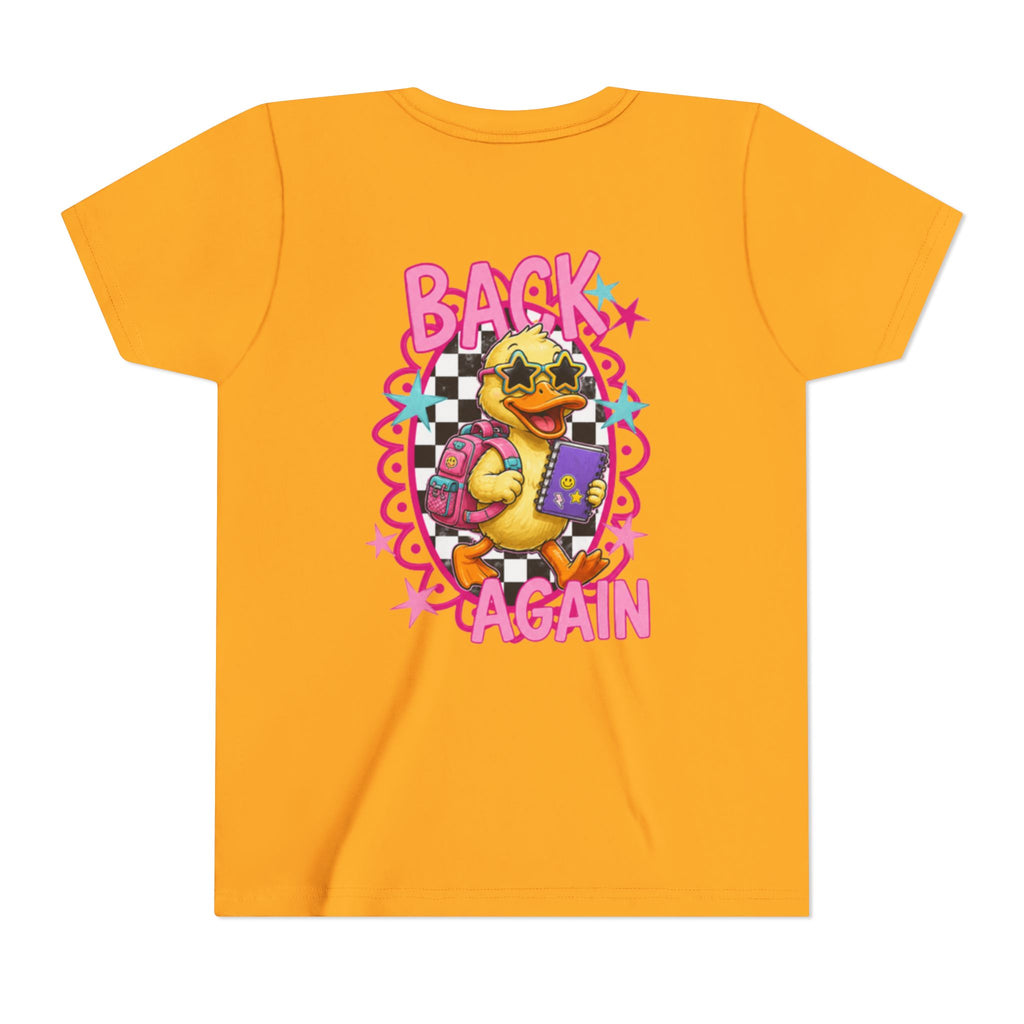Back to School Youth Tee — "Back Again" Retro Duck Graphic
