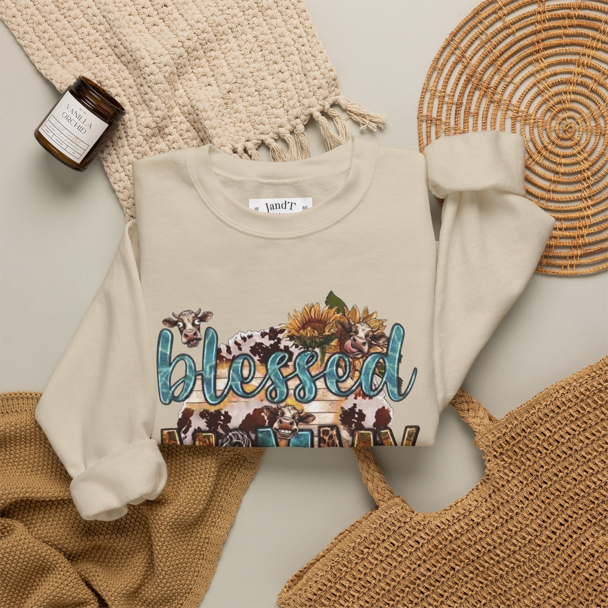Blessed Mommy Sweatshirt — Floral Leopard Mama Pullover