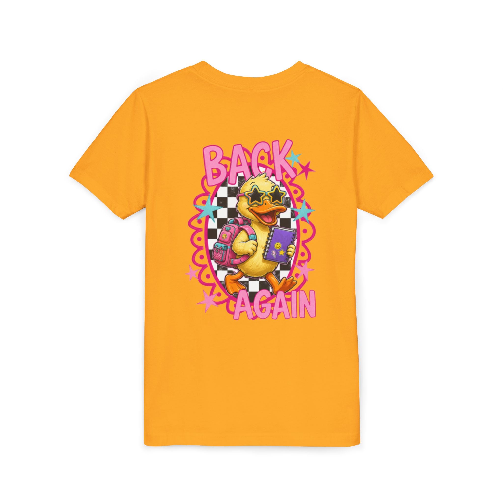 Back to School Youth Tee — "Back Again" Retro Duck Graphic