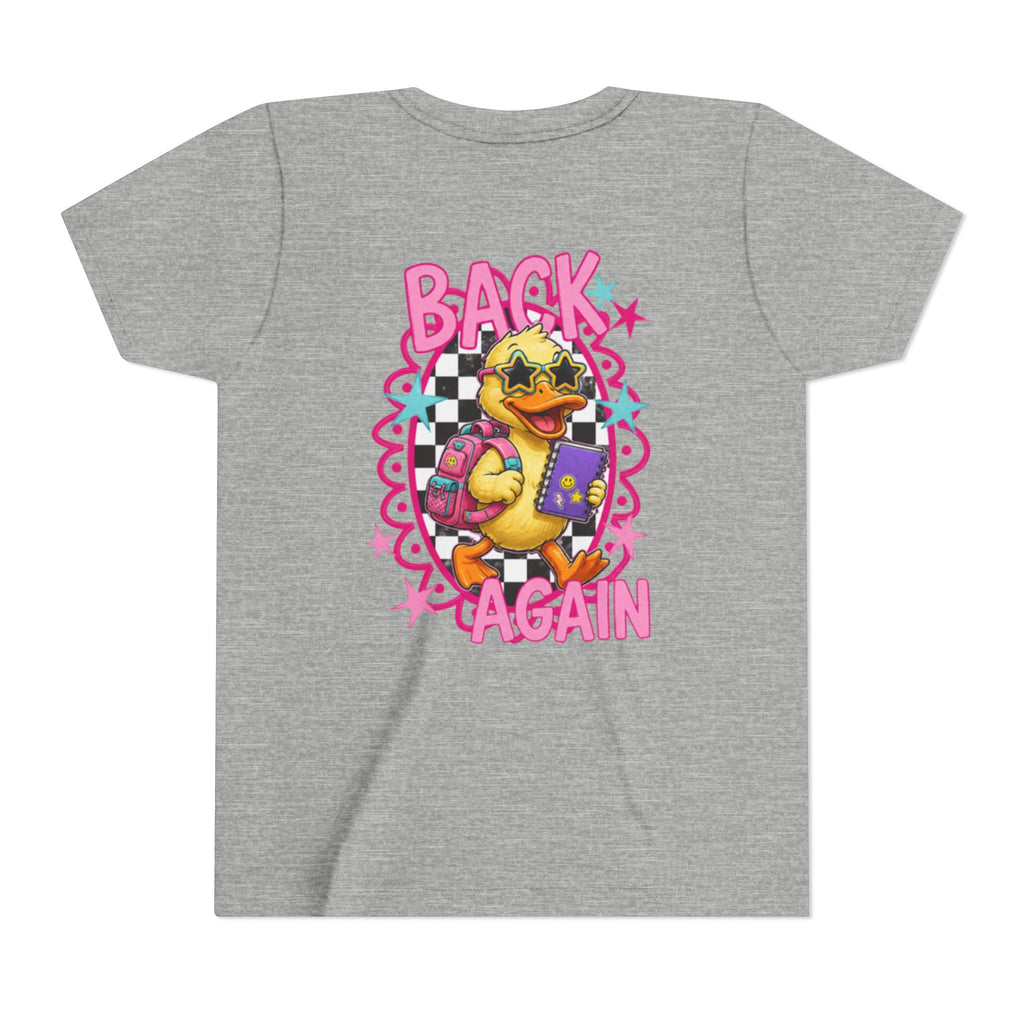 Back to School Youth Tee — "Back Again" Retro Duck Graphic