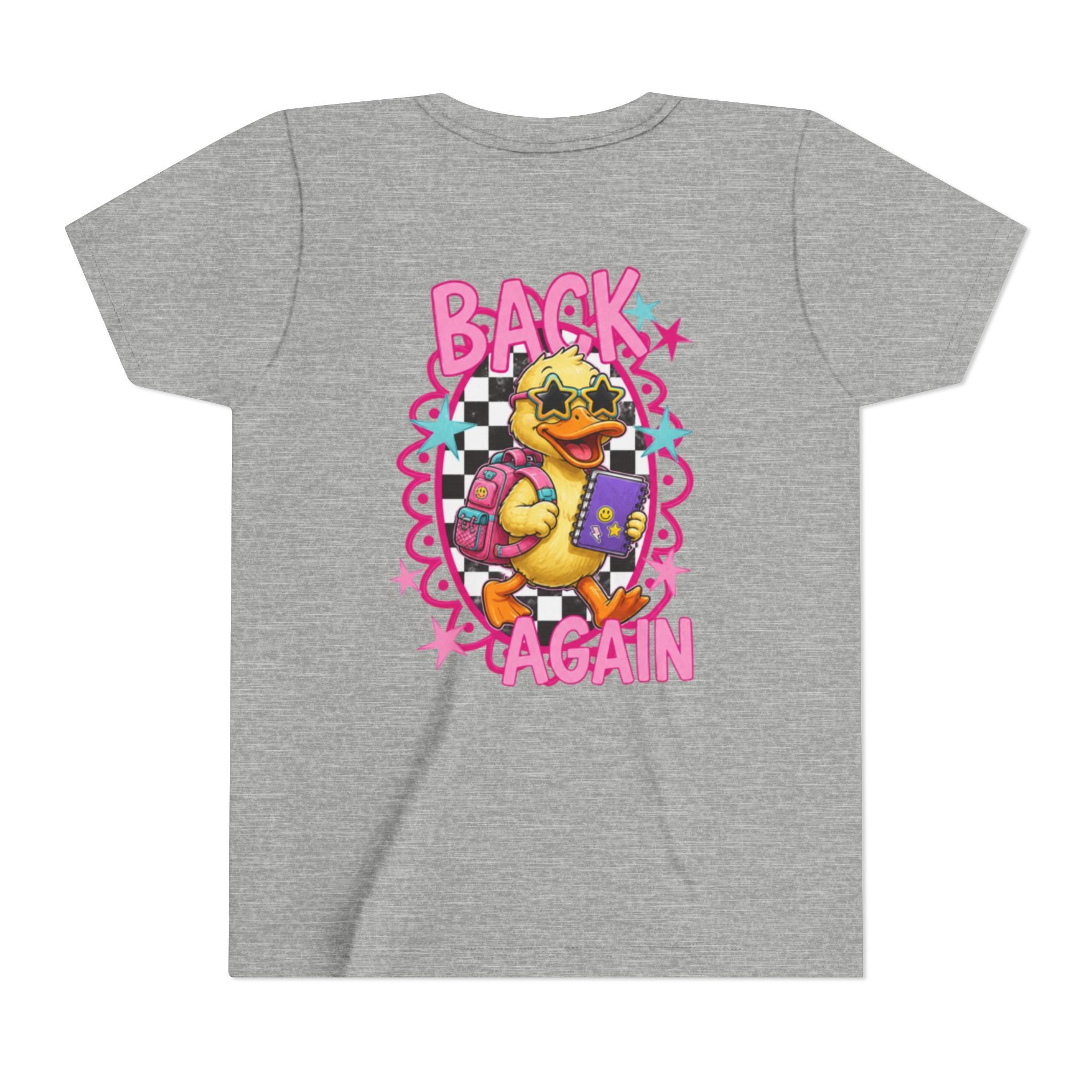 Back to School Youth Tee — "Back Again" Retro Duck Graphic