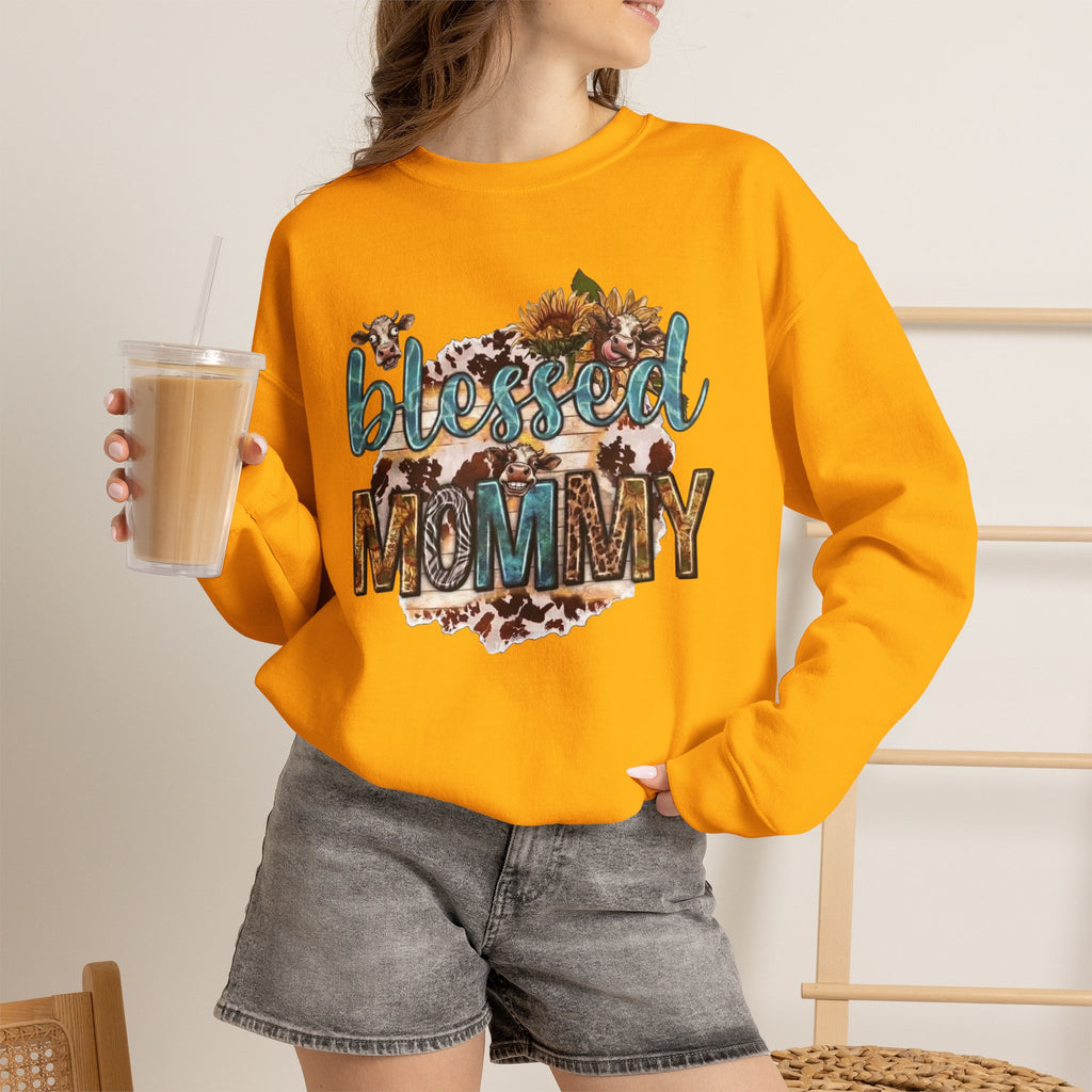 Blessed Mommy Sweatshirt — Floral Leopard Mama Pullover