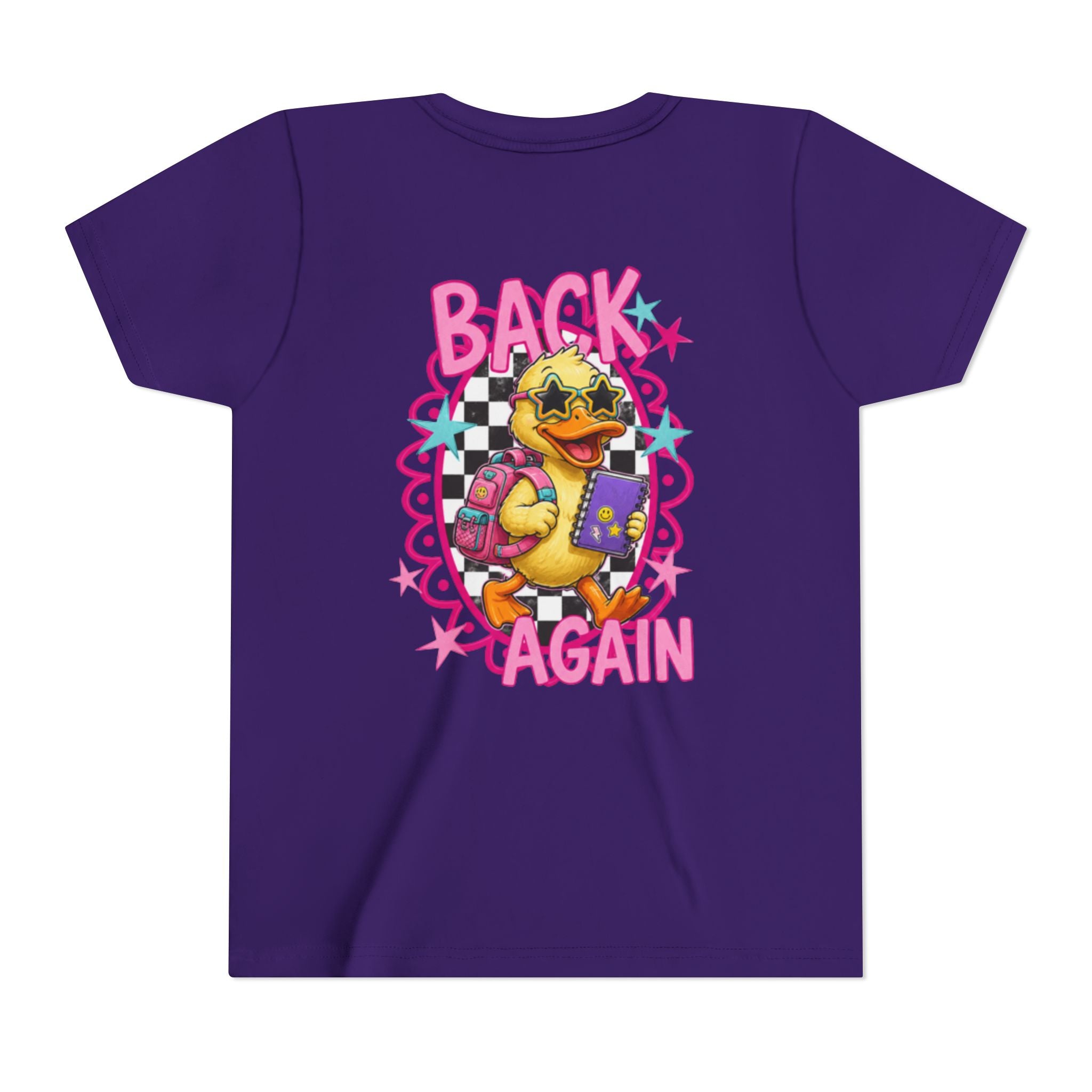 Back to School Youth Tee — "Back Again" Retro Duck Graphic
