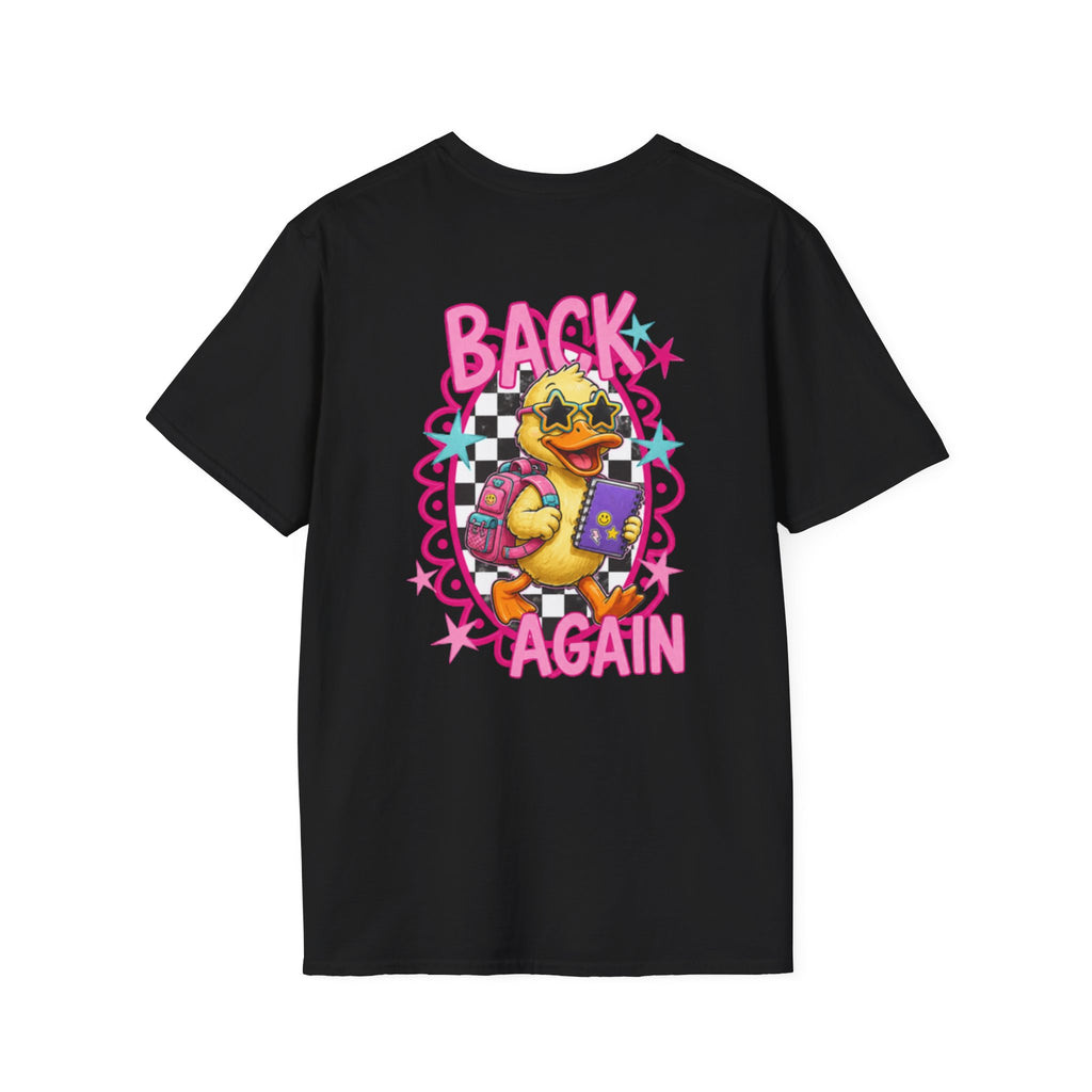 Back to School Duck Graphic T-Shirt — "Guess Who's Back" Retro Pop Cartoon Tee