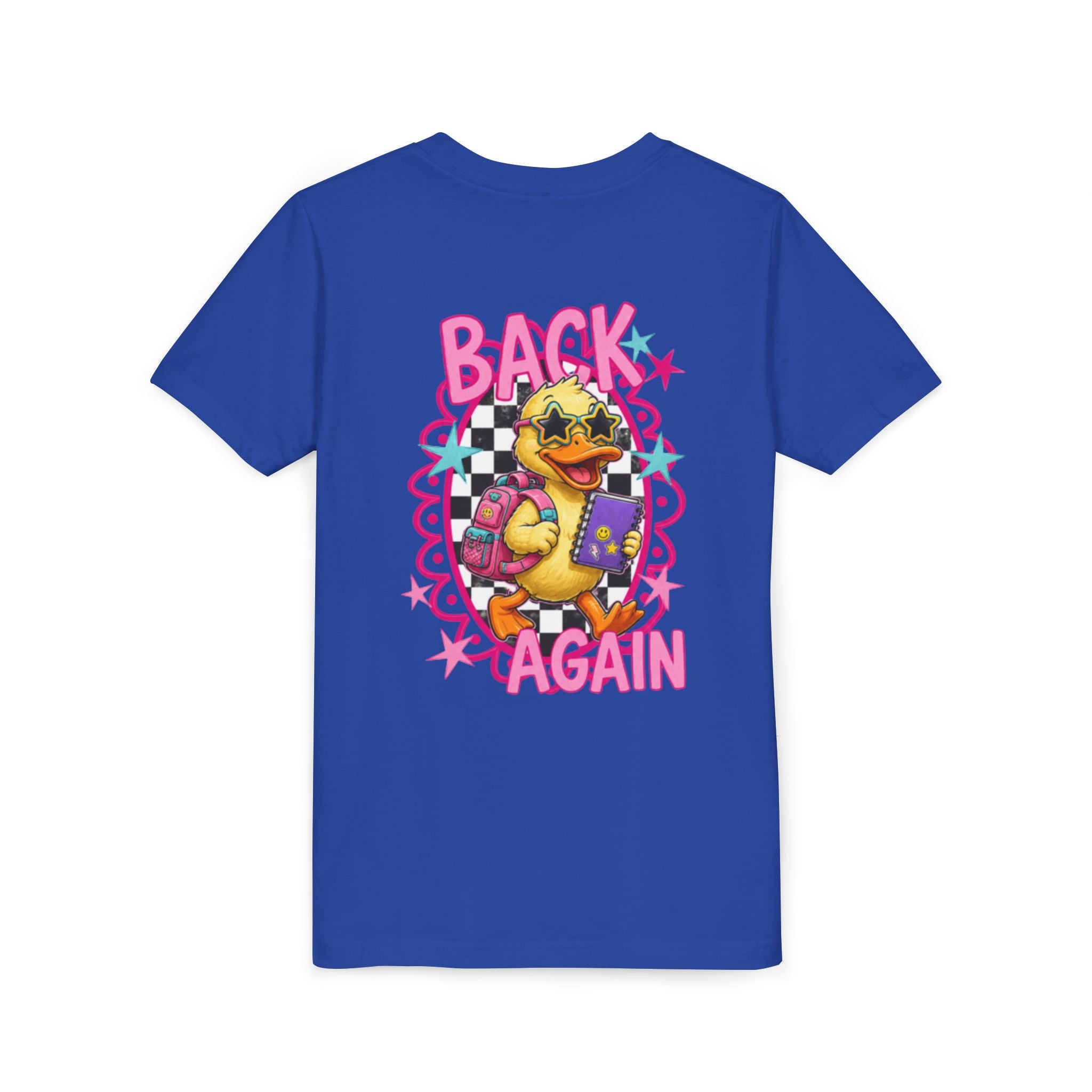 Back to School Youth Tee — "Back Again" Retro Duck Graphic