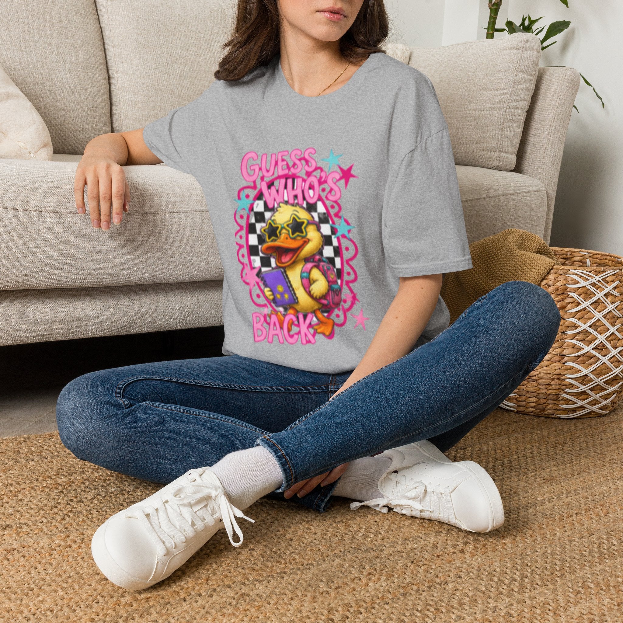 Back to School Duck Graphic T-Shirt — "Guess Who's Back" Retro Pop Cartoon Tee