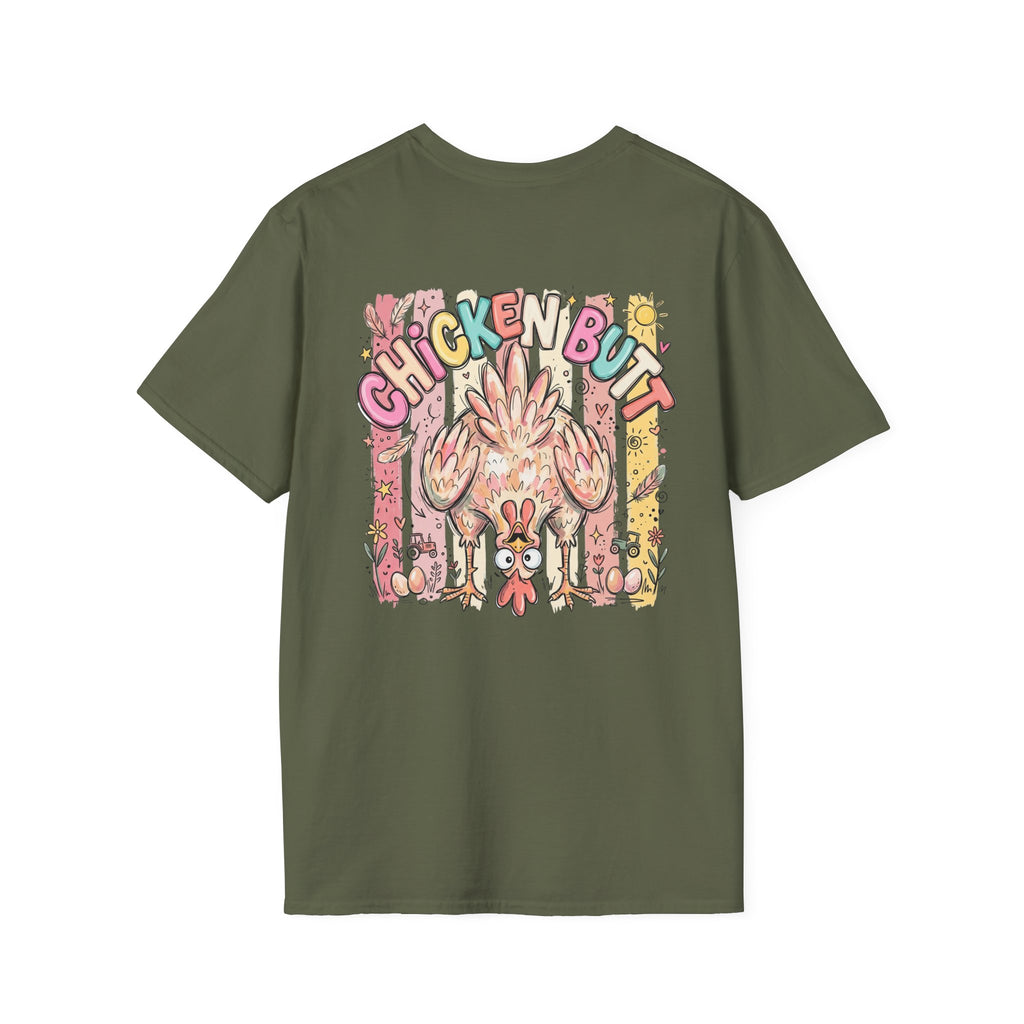 Guess What? Colorful Rooster Graphic T-Shirt — Playful Farm Animal Tee