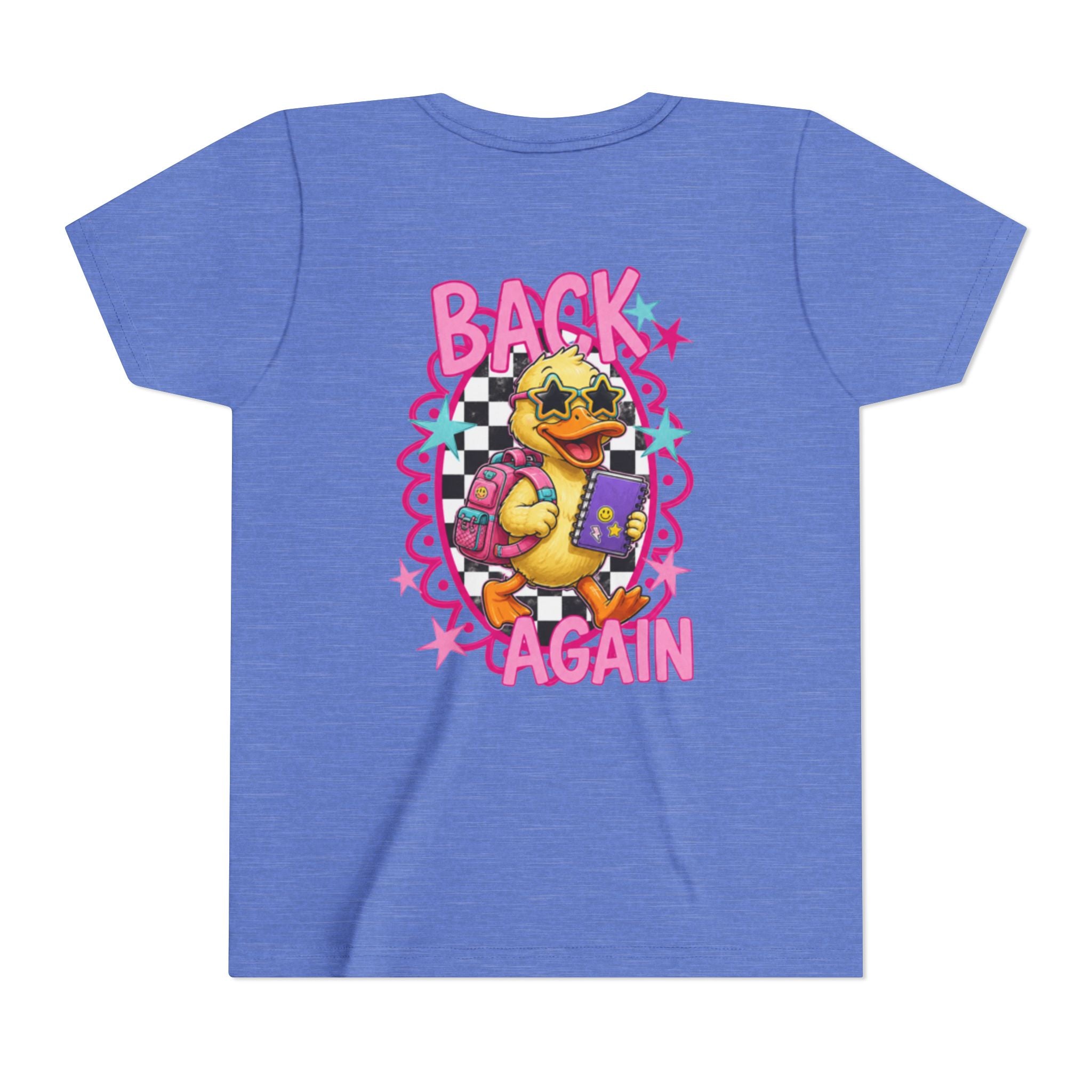 Back to School Youth Tee — "Back Again" Retro Duck Graphic