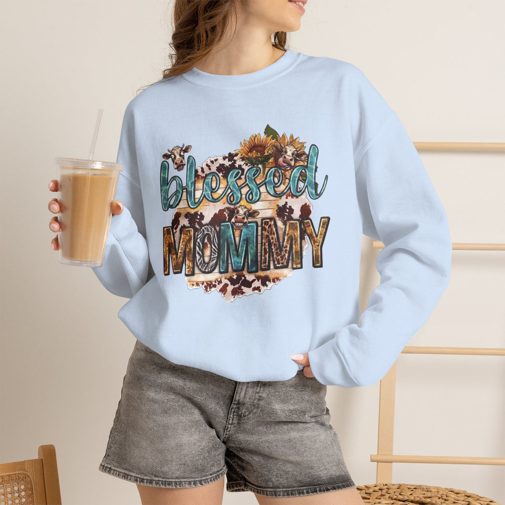 Blessed Mommy Sweatshirt — Floral Leopard Mama Pullover
