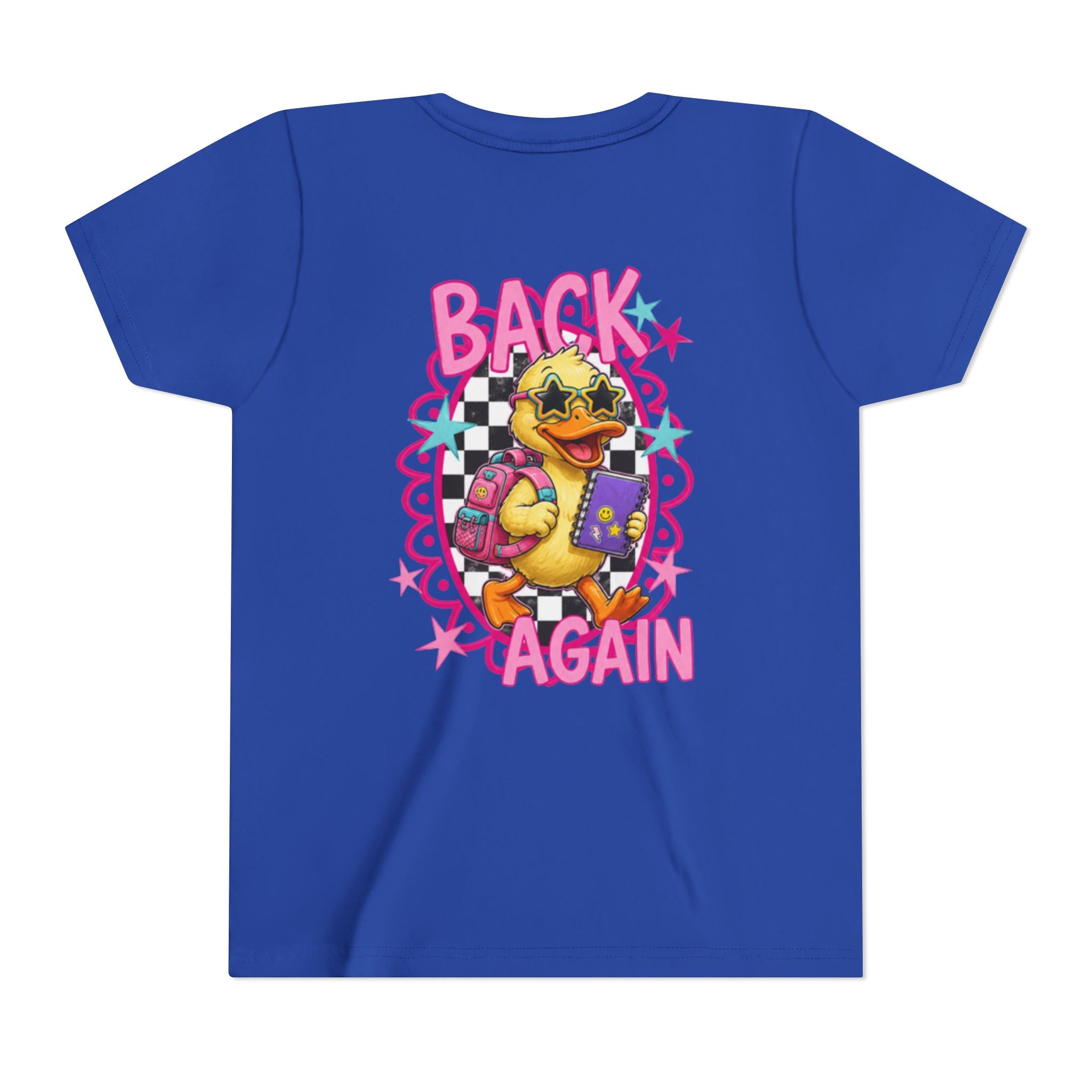 Back to School Youth Tee — "Back Again" Retro Duck Graphic