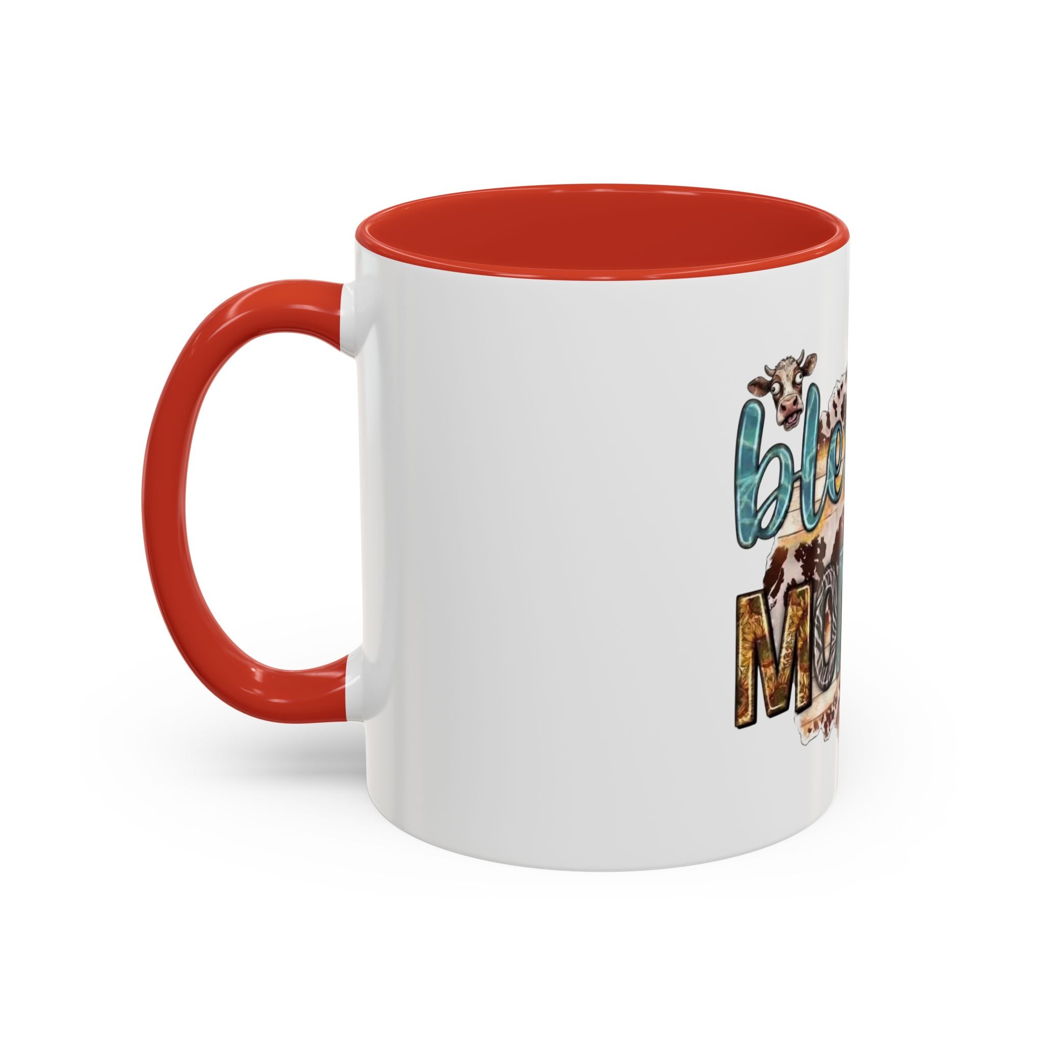 Blessed Mommy Accent Coffee Mug — Floral Sunflower Rustic 'Blessed Mommy' Tea & Coffee Cup (11oz, 15oz)