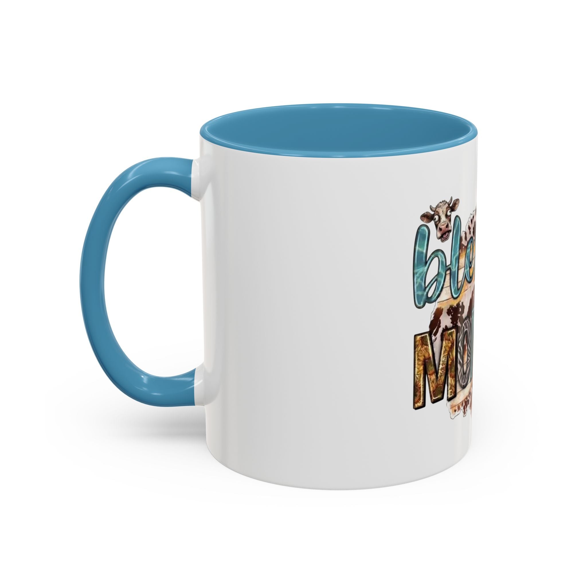 Blessed Mommy Accent Coffee Mug — Floral Sunflower Rustic 'Blessed Mommy' Tea & Coffee Cup (11oz, 15oz)