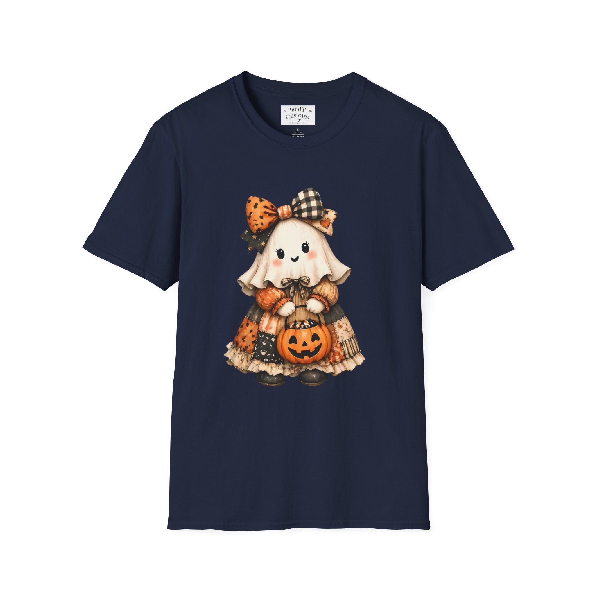 Halloween Ghost Girl T-Shirt — Cute Pumpkin Costume Fall Tee