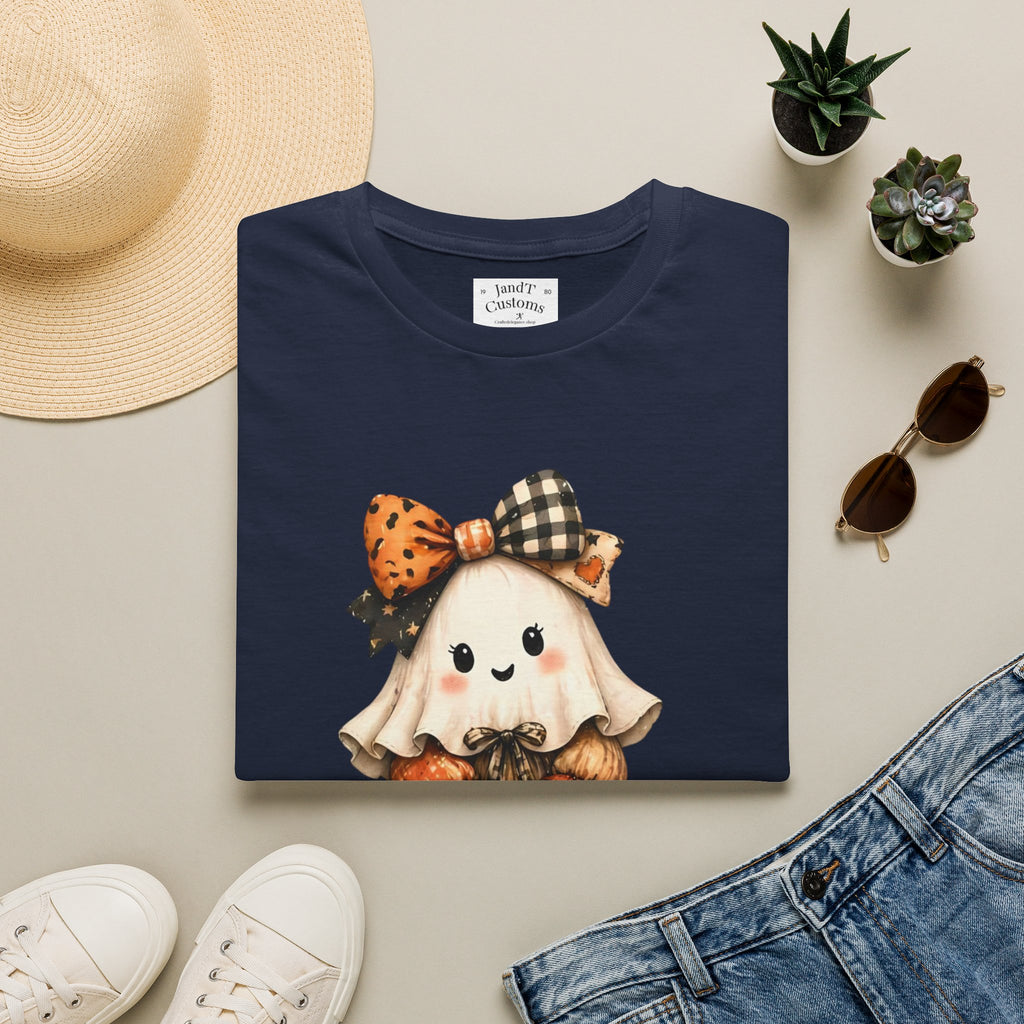 Halloween Ghost Girl T-Shirt — Cute Pumpkin Costume Fall Tee