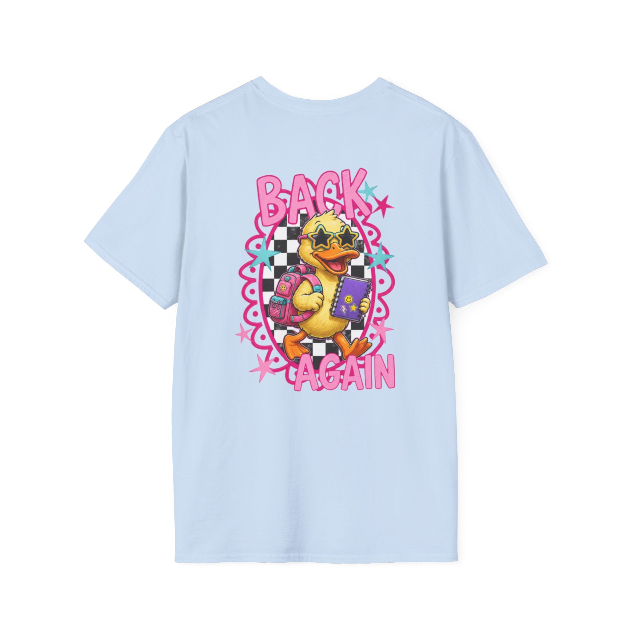 Back to School Duck Graphic T-Shirt — "Guess Who's Back" Retro Pop Cartoon Tee
