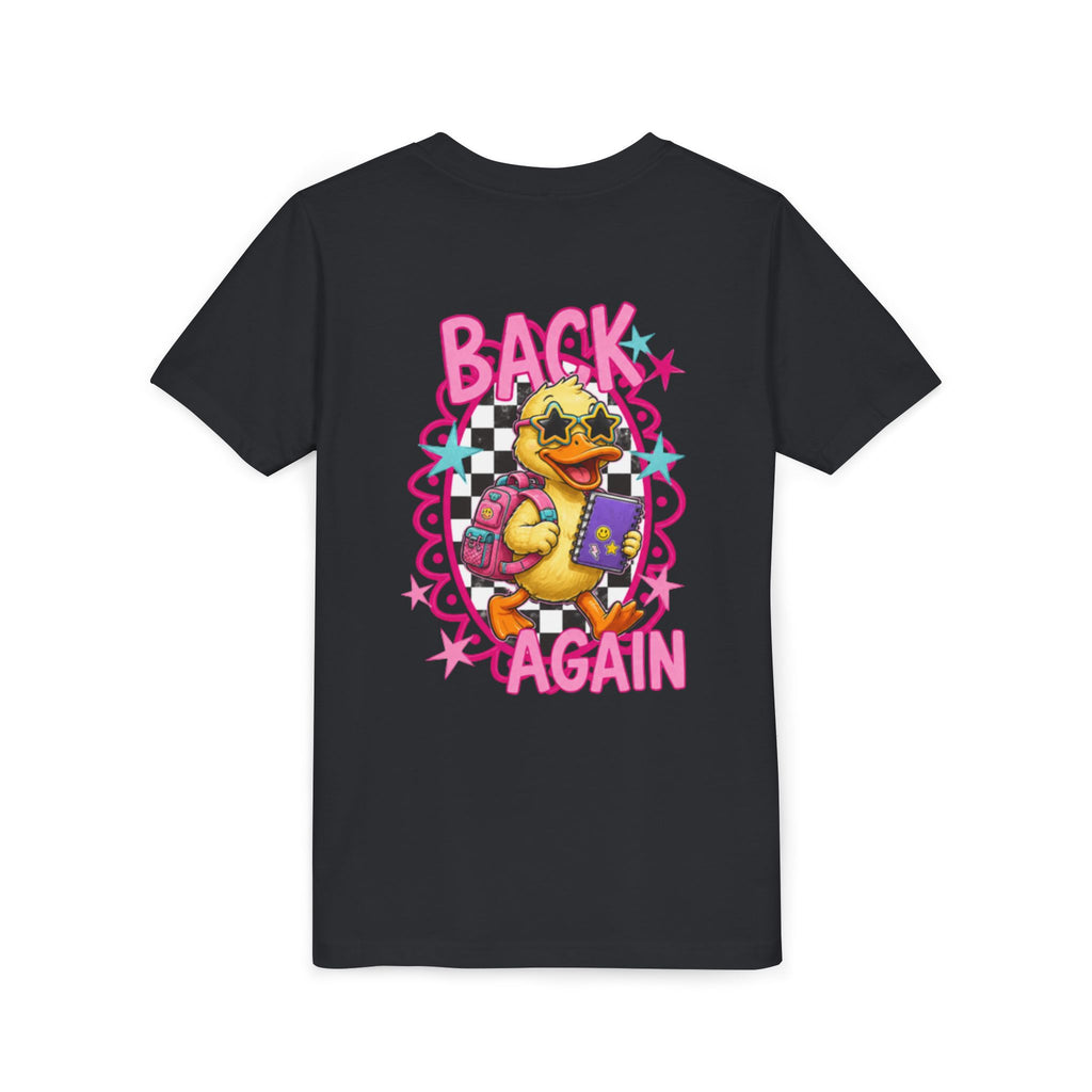 Back to School Youth Tee — "Back Again" Retro Duck Graphic