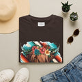 Floral Highland Cow T-Shirt — Boho Cow With Flower Crown Graphic Tee
