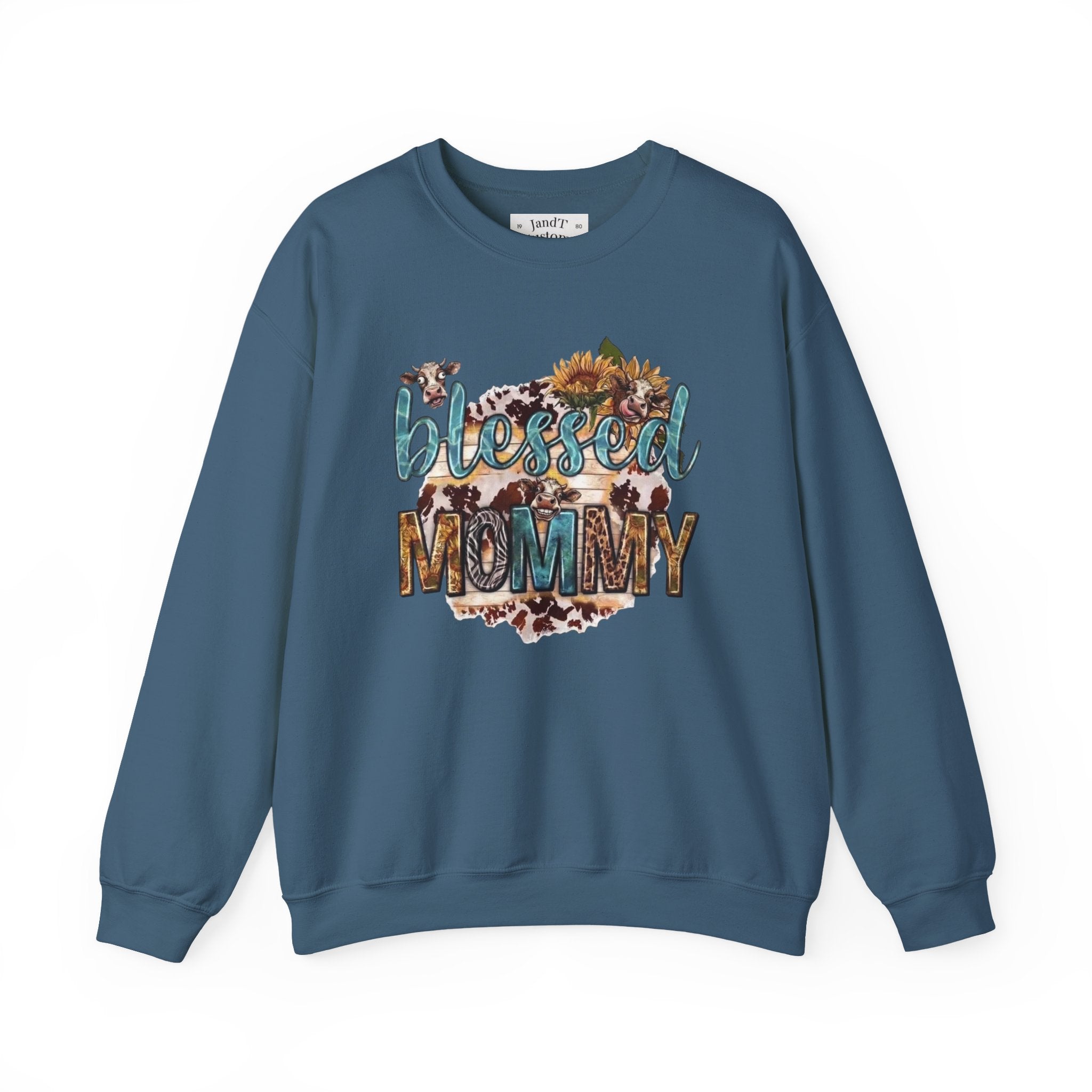 Blessed Mommy Sweatshirt — Floral Leopard Mama Pullover