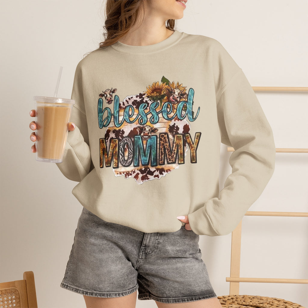 Blessed Mommy Sweatshirt — Floral Leopard Mama Pullover
