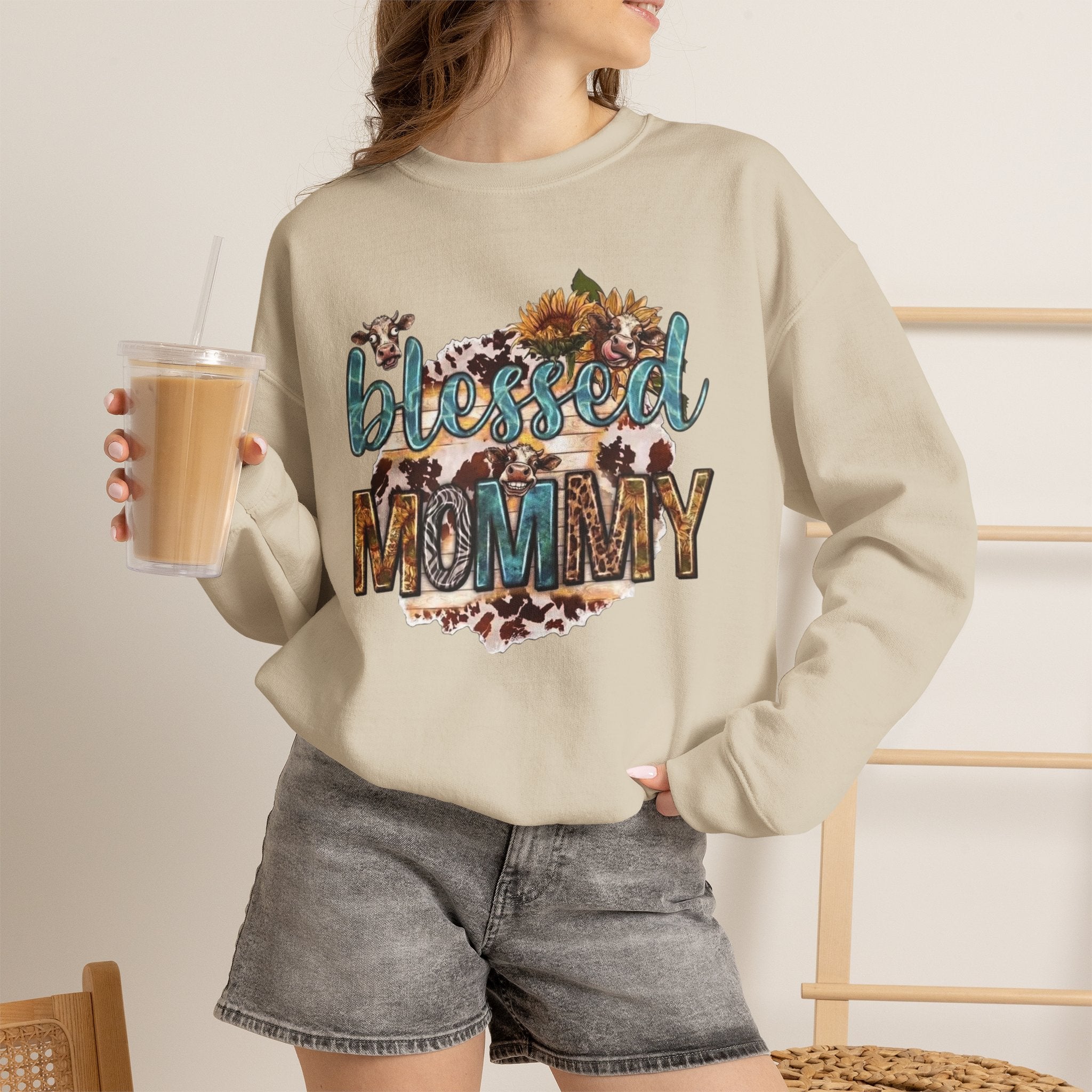 Blessed Mommy Sweatshirt — Floral Leopard Mama Pullover