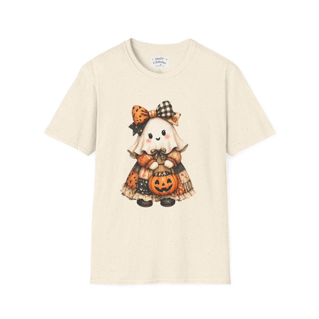 Halloween Ghost Girl T-Shirt — Cute Pumpkin Costume Fall Tee