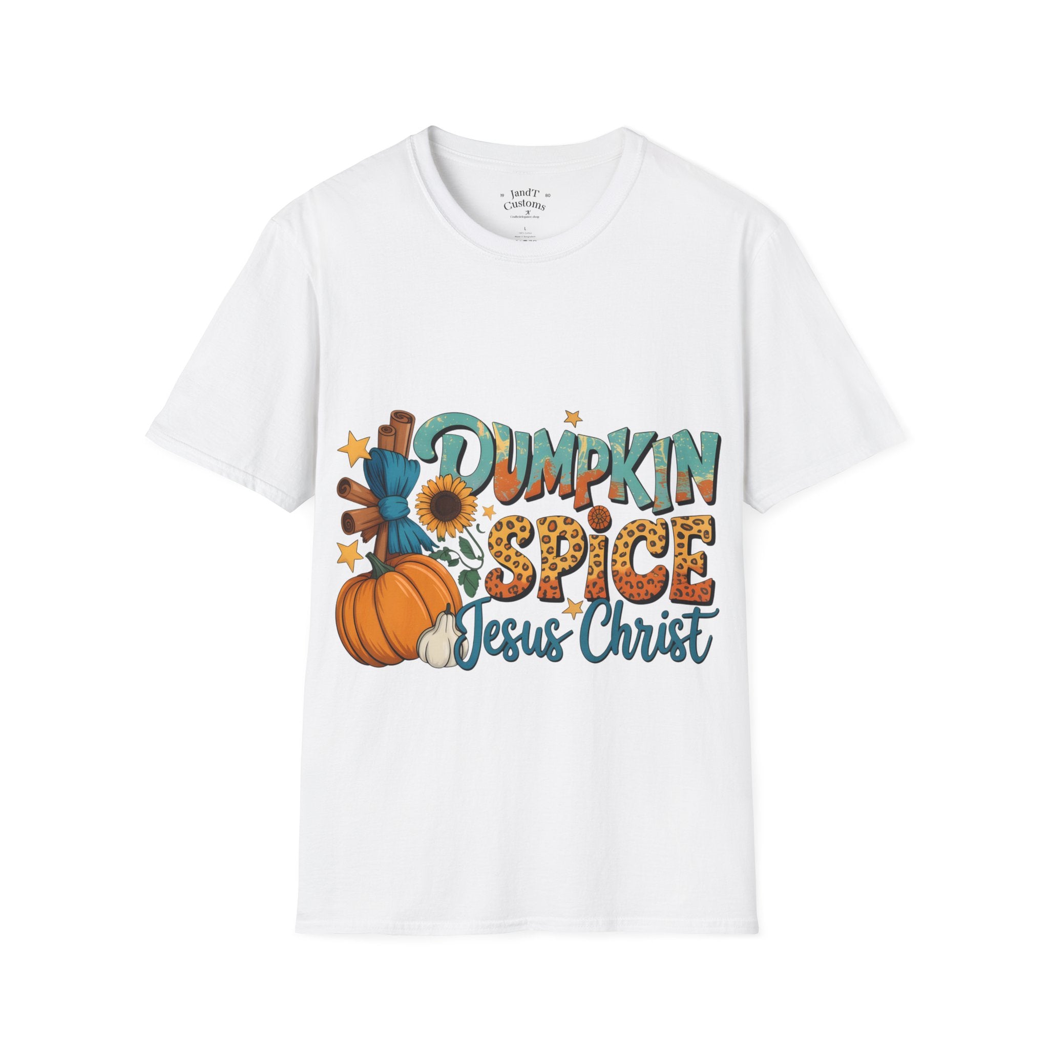 Pumpkin Spice Jesus Christ T-Shirt — Fall Pumpkin & Sunflower Graphic Tee