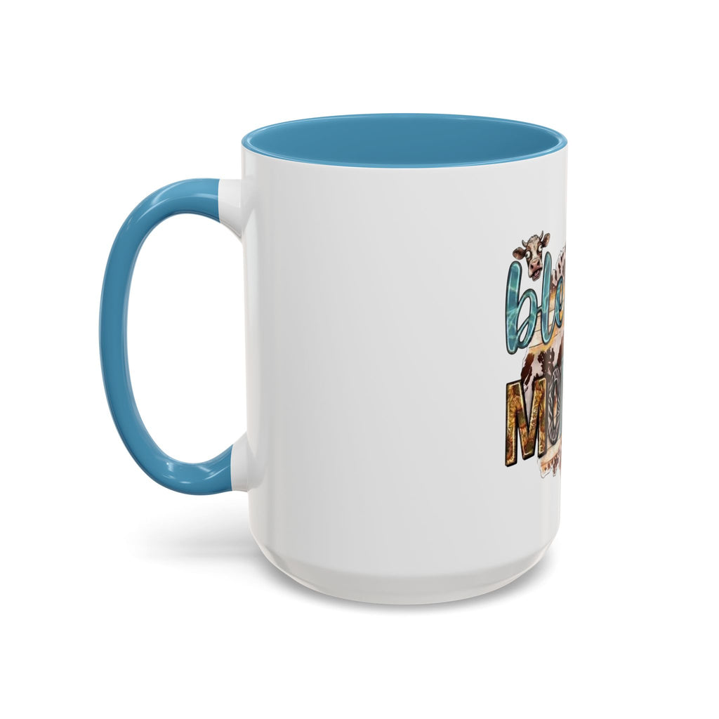 Blessed Mommy Accent Coffee Mug — Floral Sunflower Rustic 'Blessed Mommy' Tea & Coffee Cup (11oz, 15oz)
