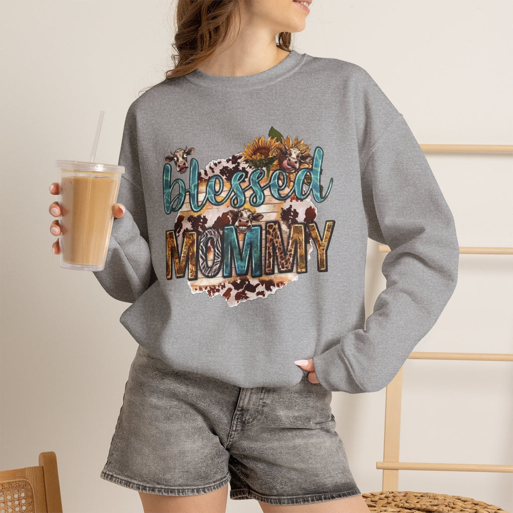 Blessed Mommy Sweatshirt — Floral Leopard Mama Pullover