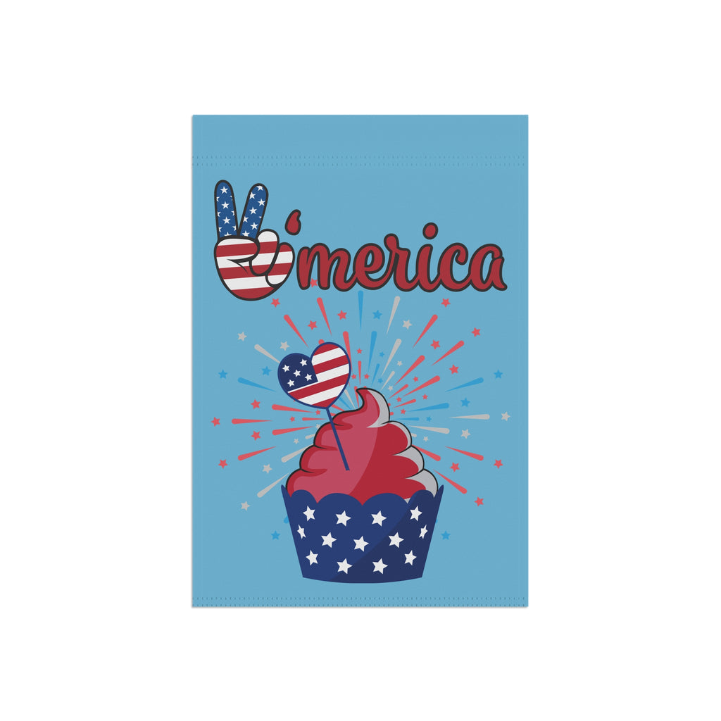 'Merica Cupcake Garden Flag - Patriotic 4th of July House Banner