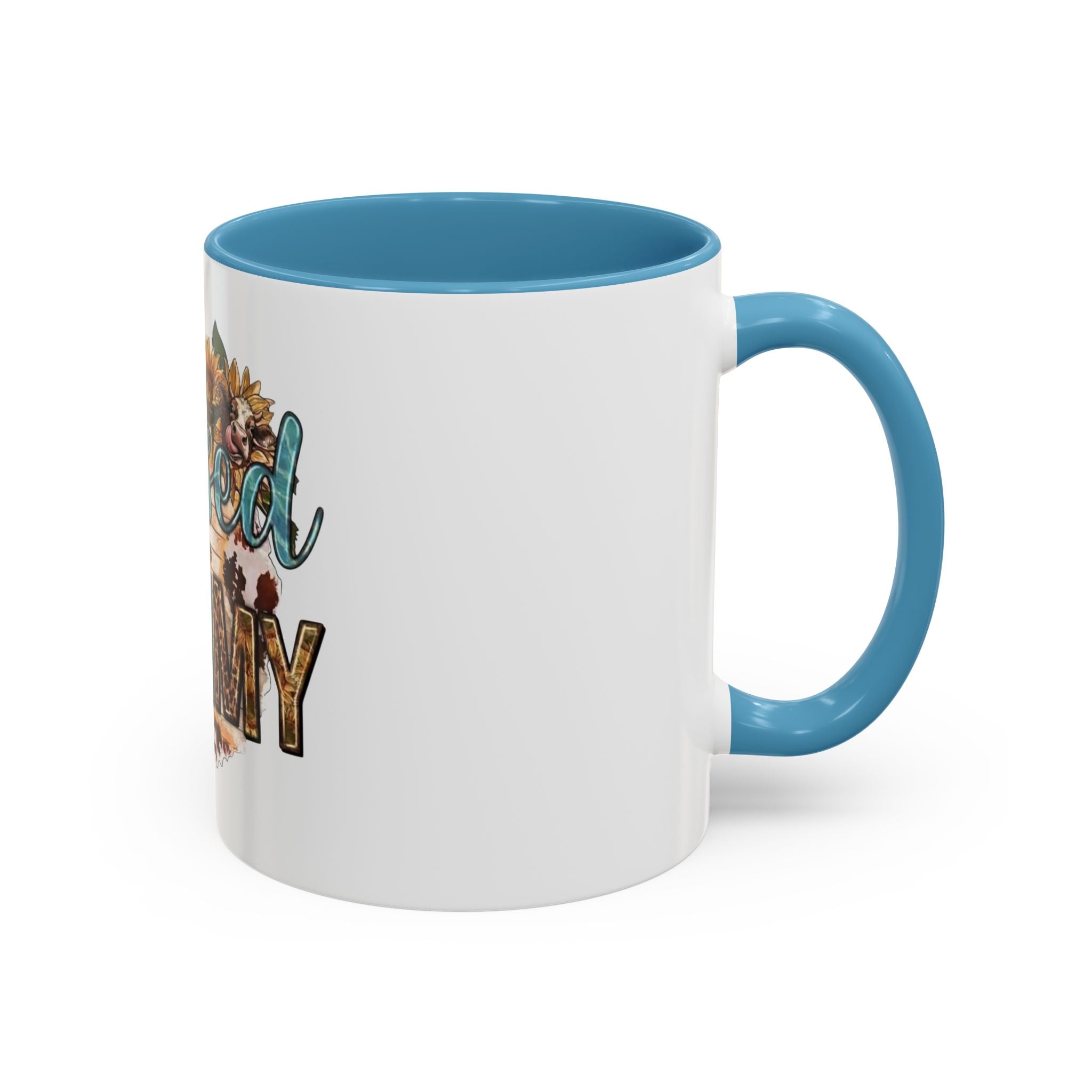 Blessed Mommy Accent Coffee Mug — Floral Sunflower Rustic 'Blessed Mommy' Tea & Coffee Cup (11oz, 15oz)