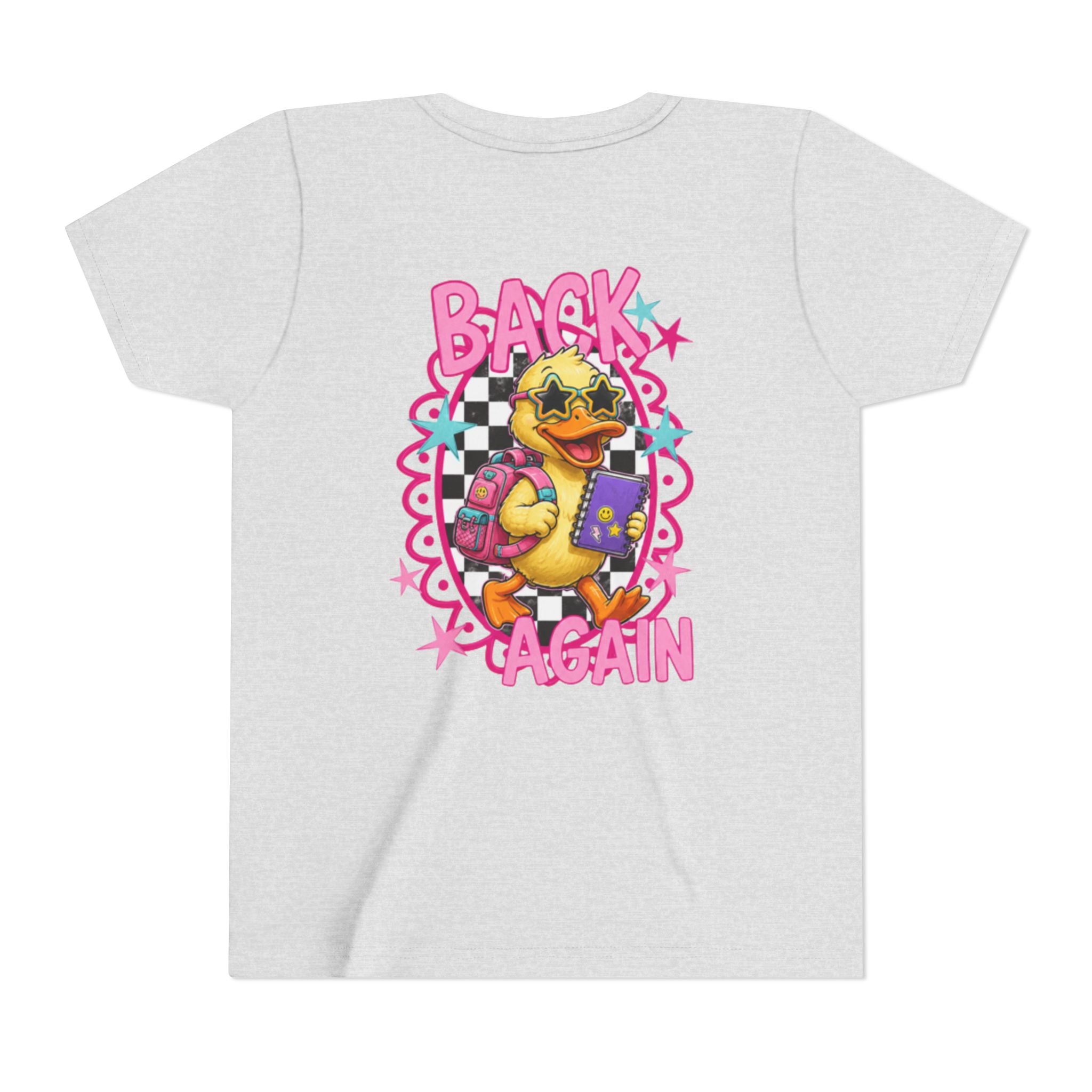 Back to School Youth Tee — "Back Again" Retro Duck Graphic