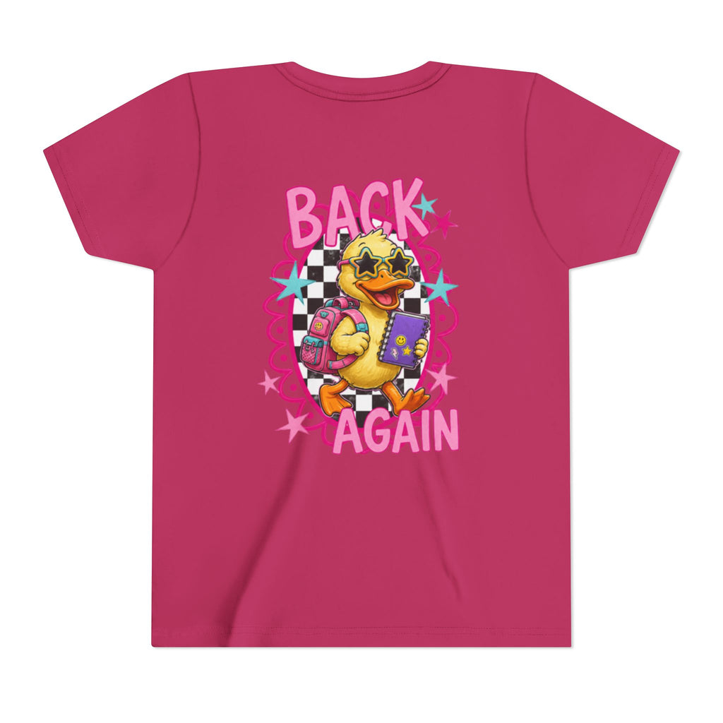 Back to School Youth Tee — "Back Again" Retro Duck Graphic