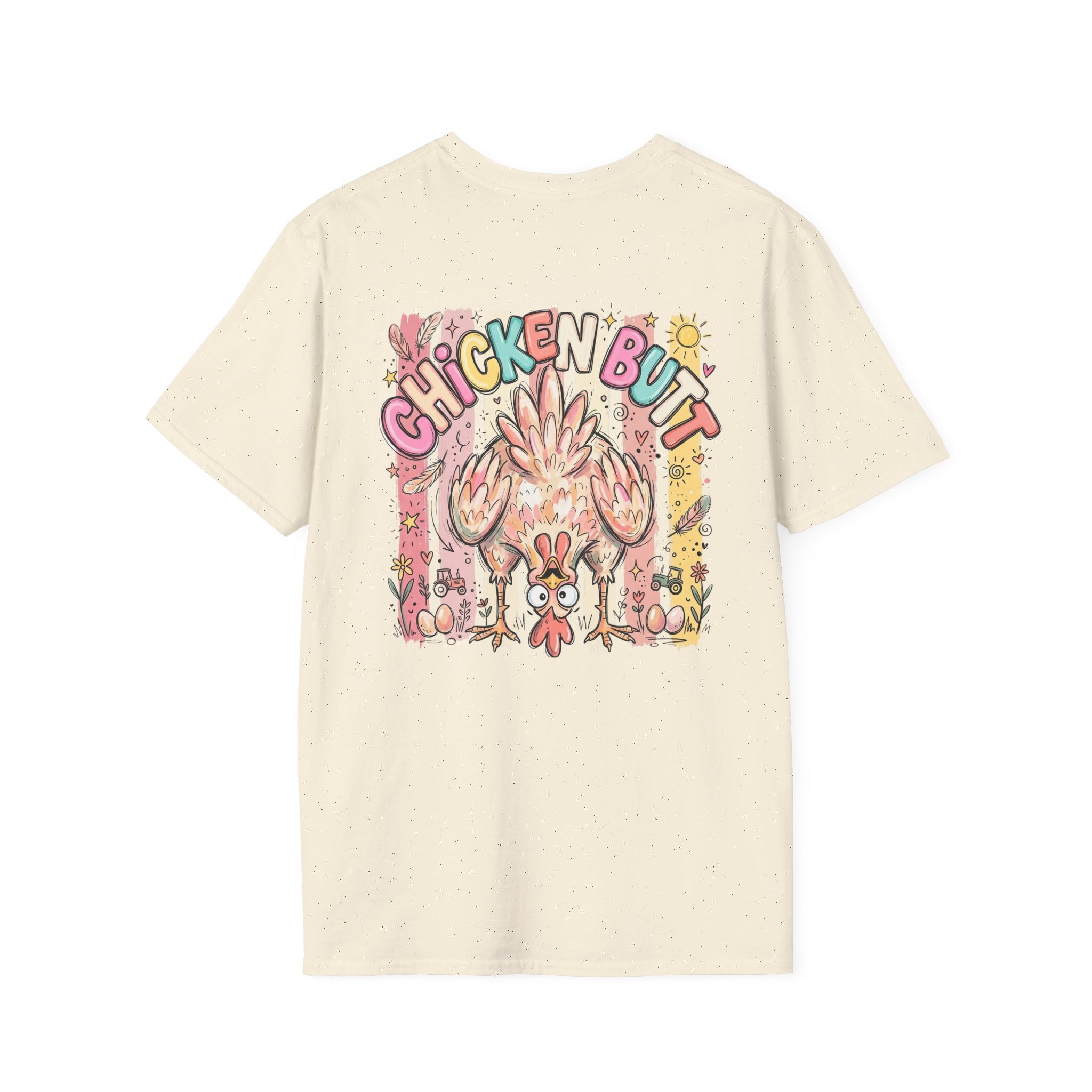 Guess What? Colorful Rooster Graphic T-Shirt — Playful Farm Animal Tee