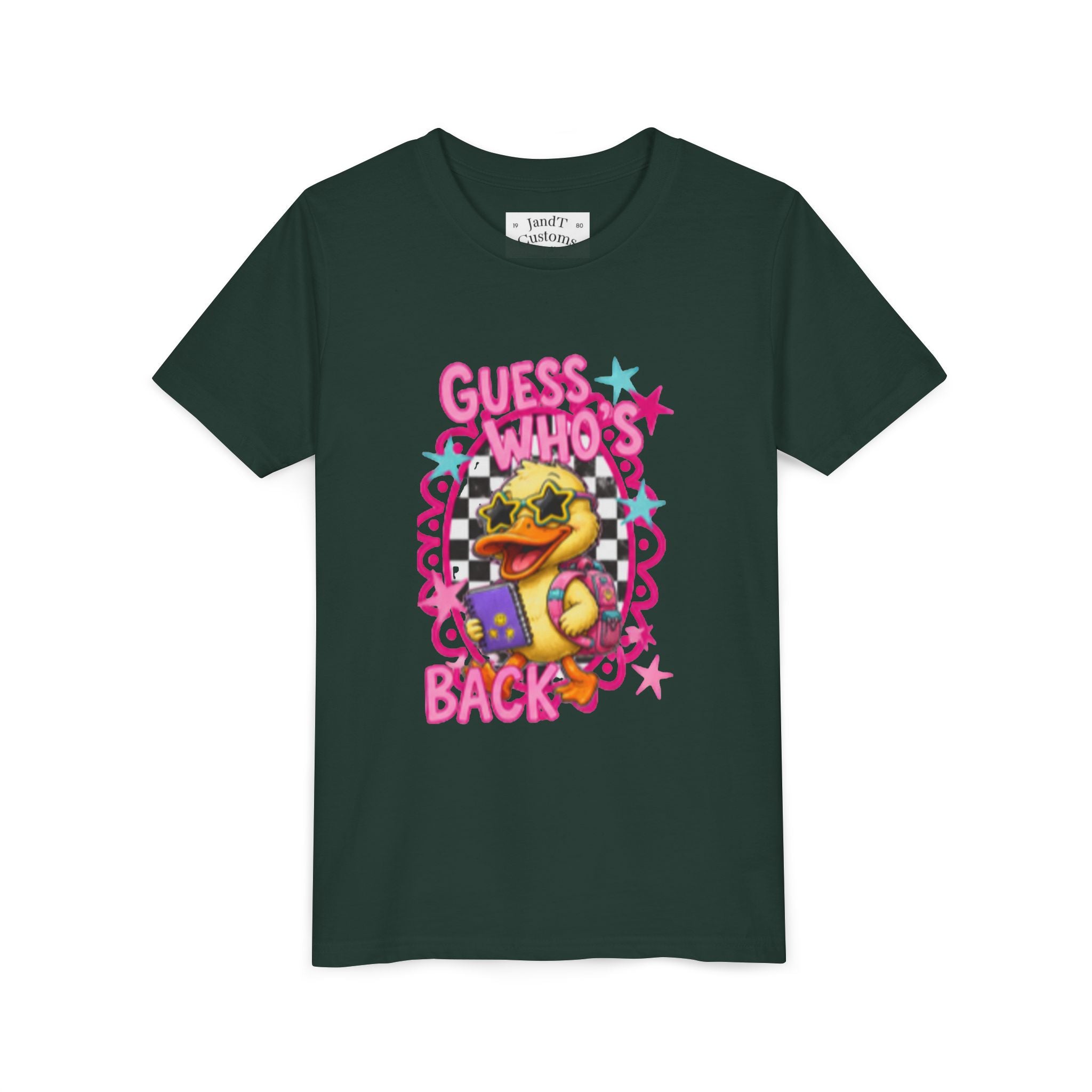Back to School Youth Tee — "Back Again" Retro Duck Graphic