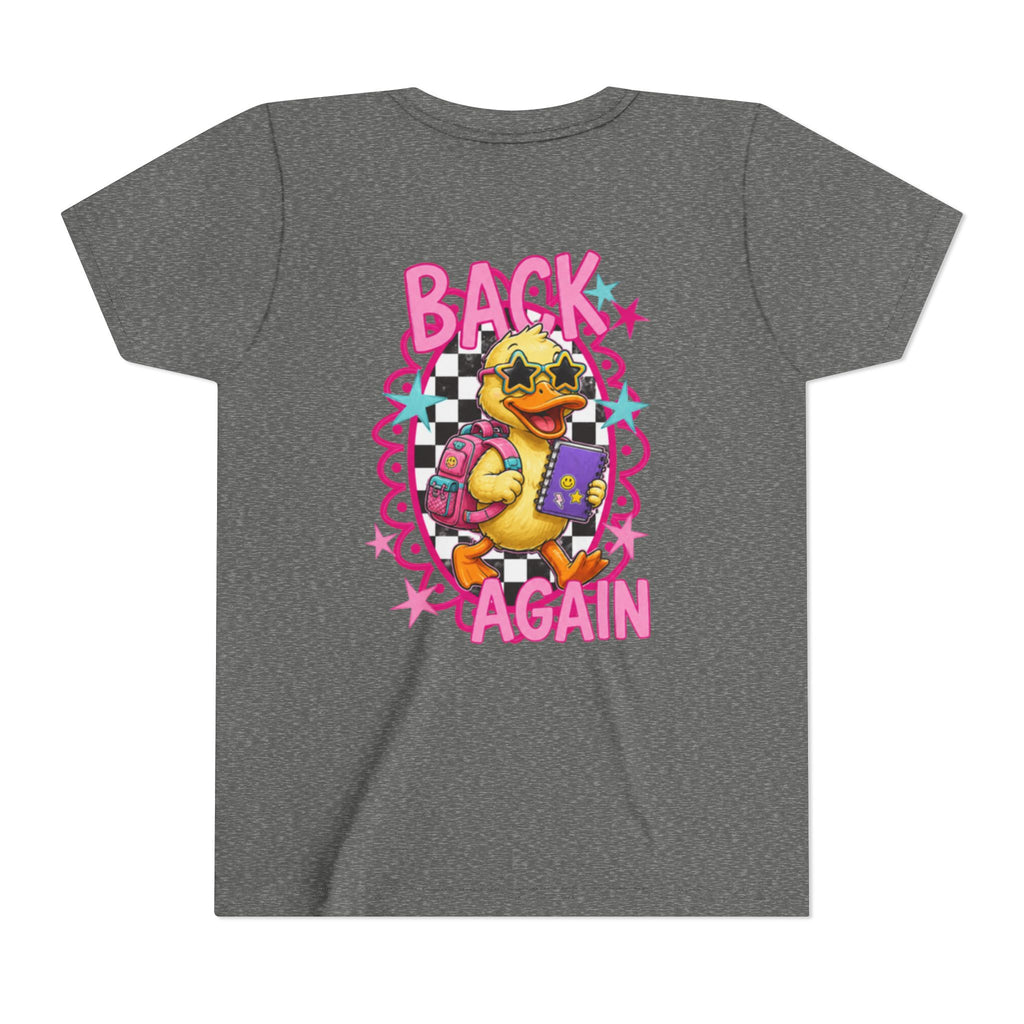 Back to School Youth Tee — "Back Again" Retro Duck Graphic
