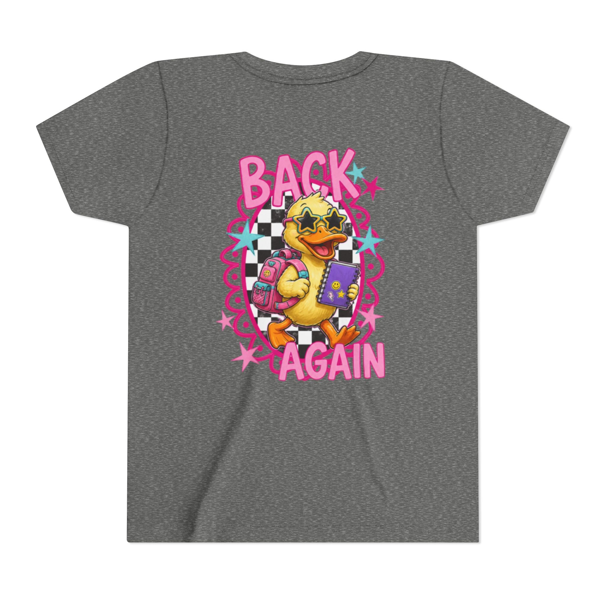 Back to School Youth Tee — "Back Again" Retro Duck Graphic