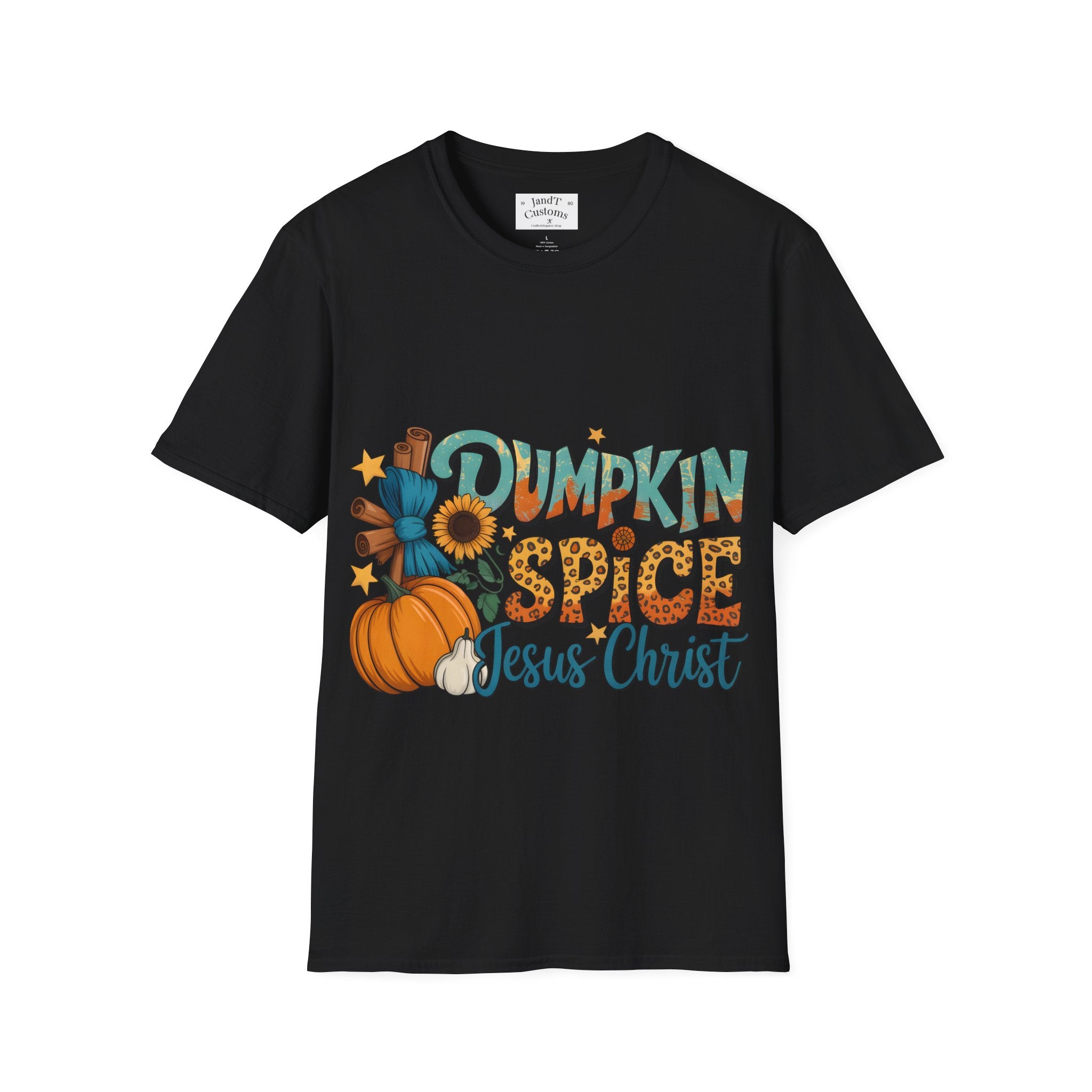 Pumpkin Spice Jesus Christ T-Shirt — Fall Pumpkin & Sunflower Graphic Tee