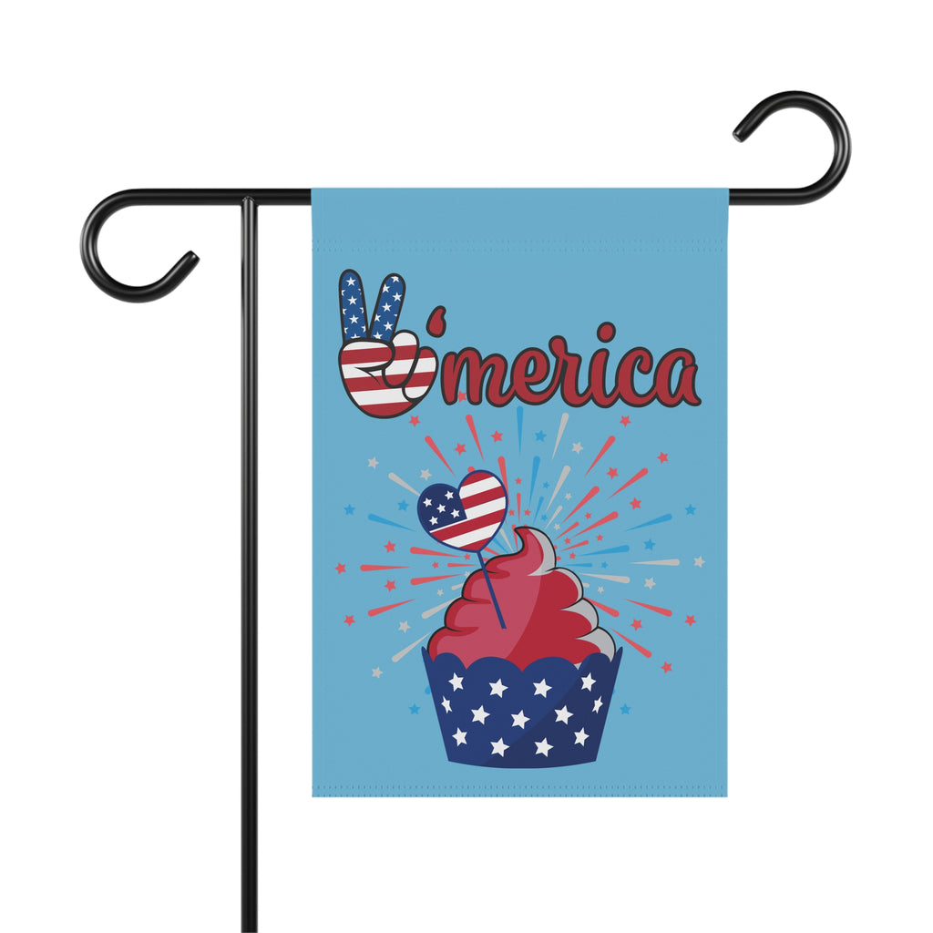 'Merica Cupcake Garden Flag - Patriotic 4th of July House Banner