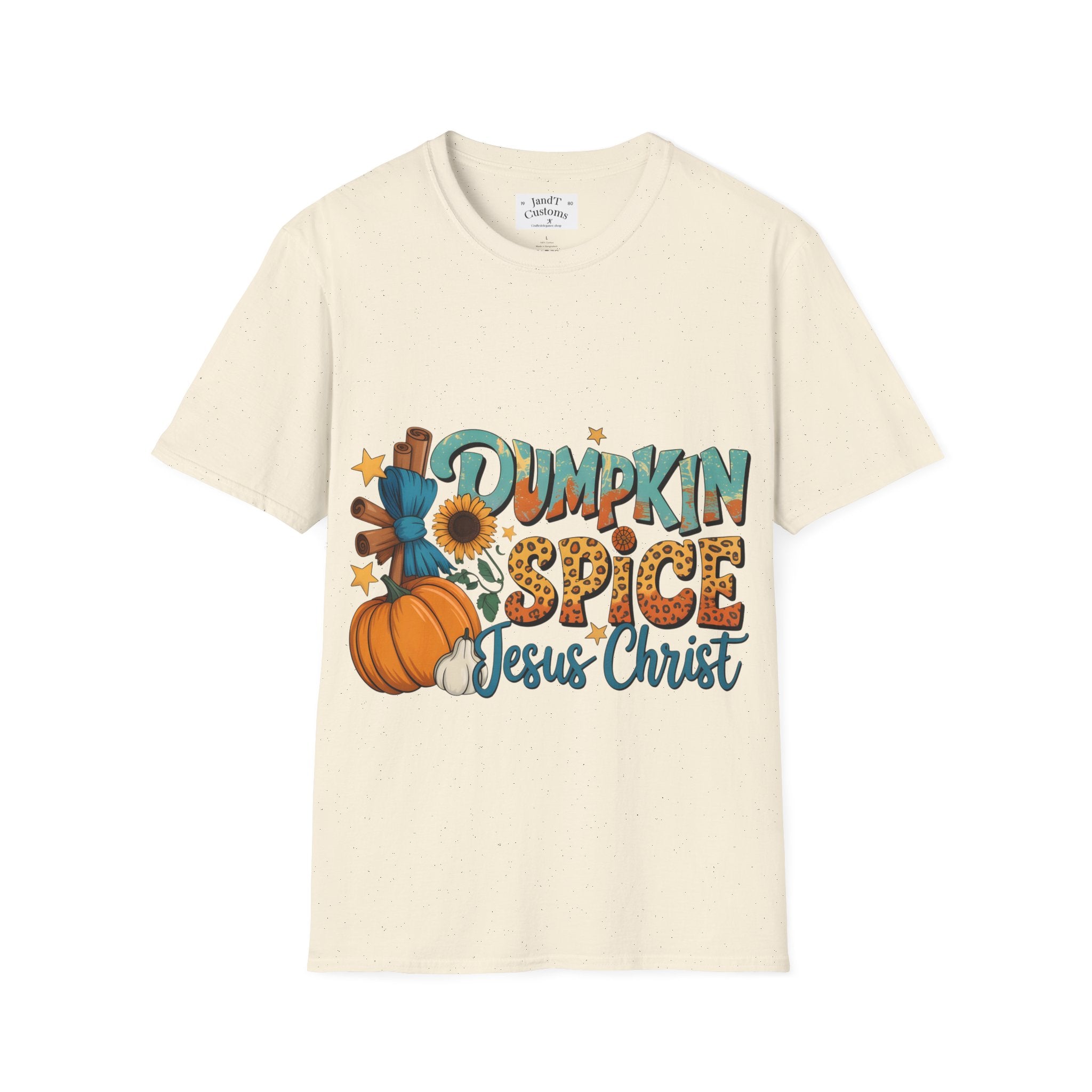 Pumpkin Spice Jesus Christ T-Shirt — Fall Pumpkin & Sunflower Graphic Tee
