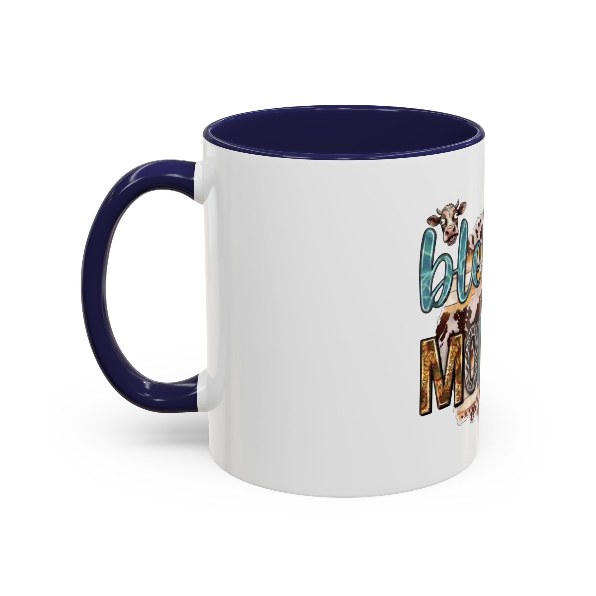Blessed Mommy Accent Coffee Mug — Floral Sunflower Rustic 'Blessed Mommy' Tea & Coffee Cup (11oz, 15oz)