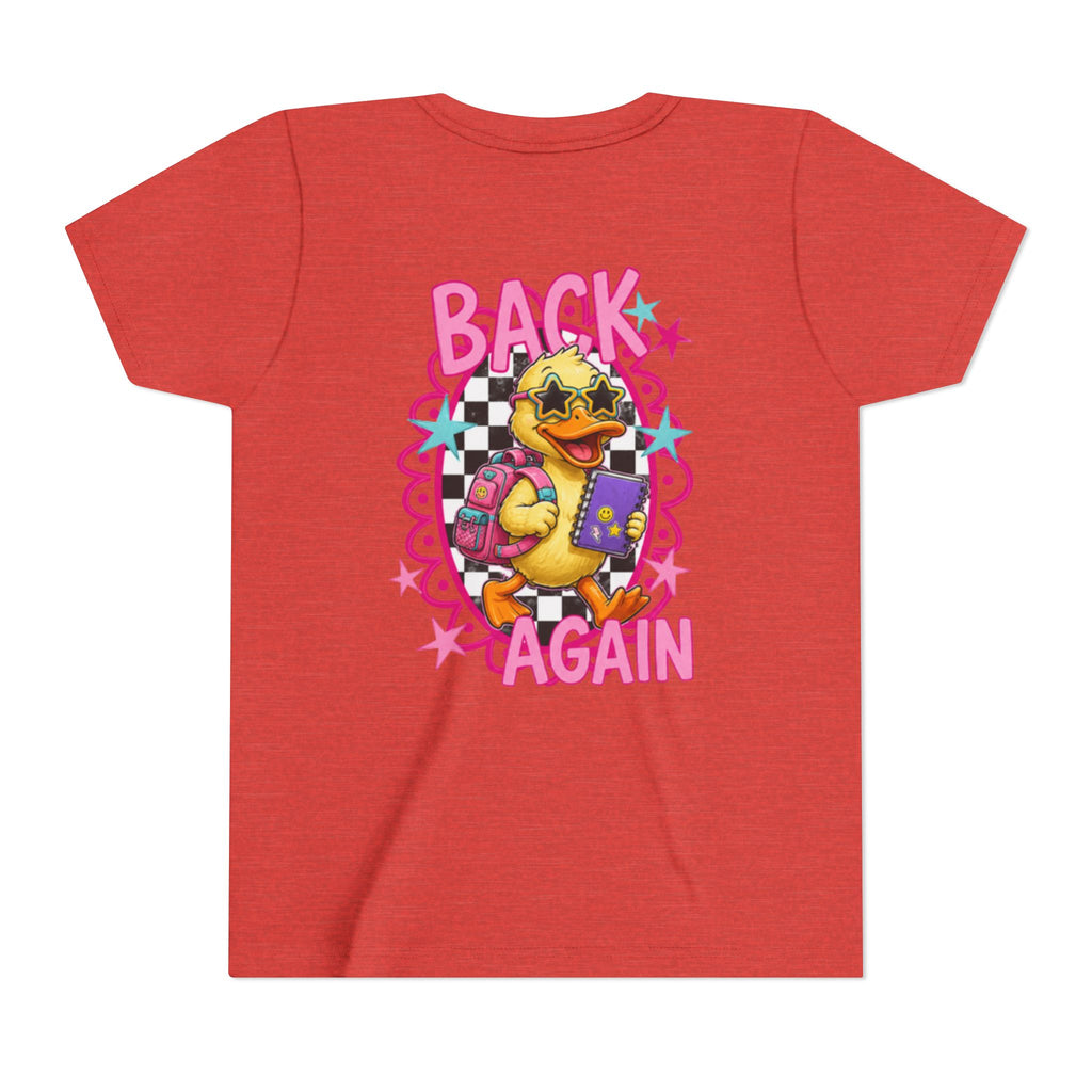 Back to School Youth Tee — "Back Again" Retro Duck Graphic