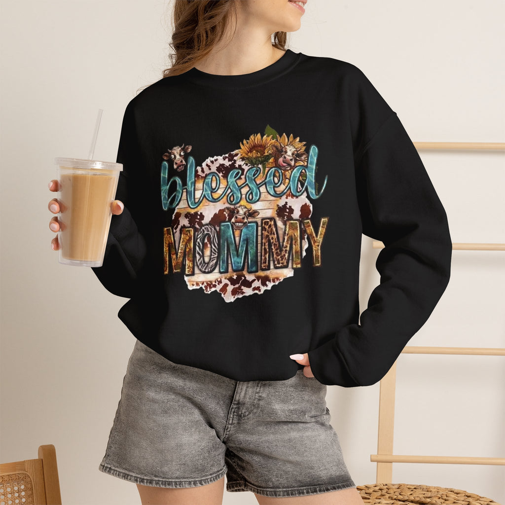 Blessed Mommy Sweatshirt — Floral Leopard Mama Pullover