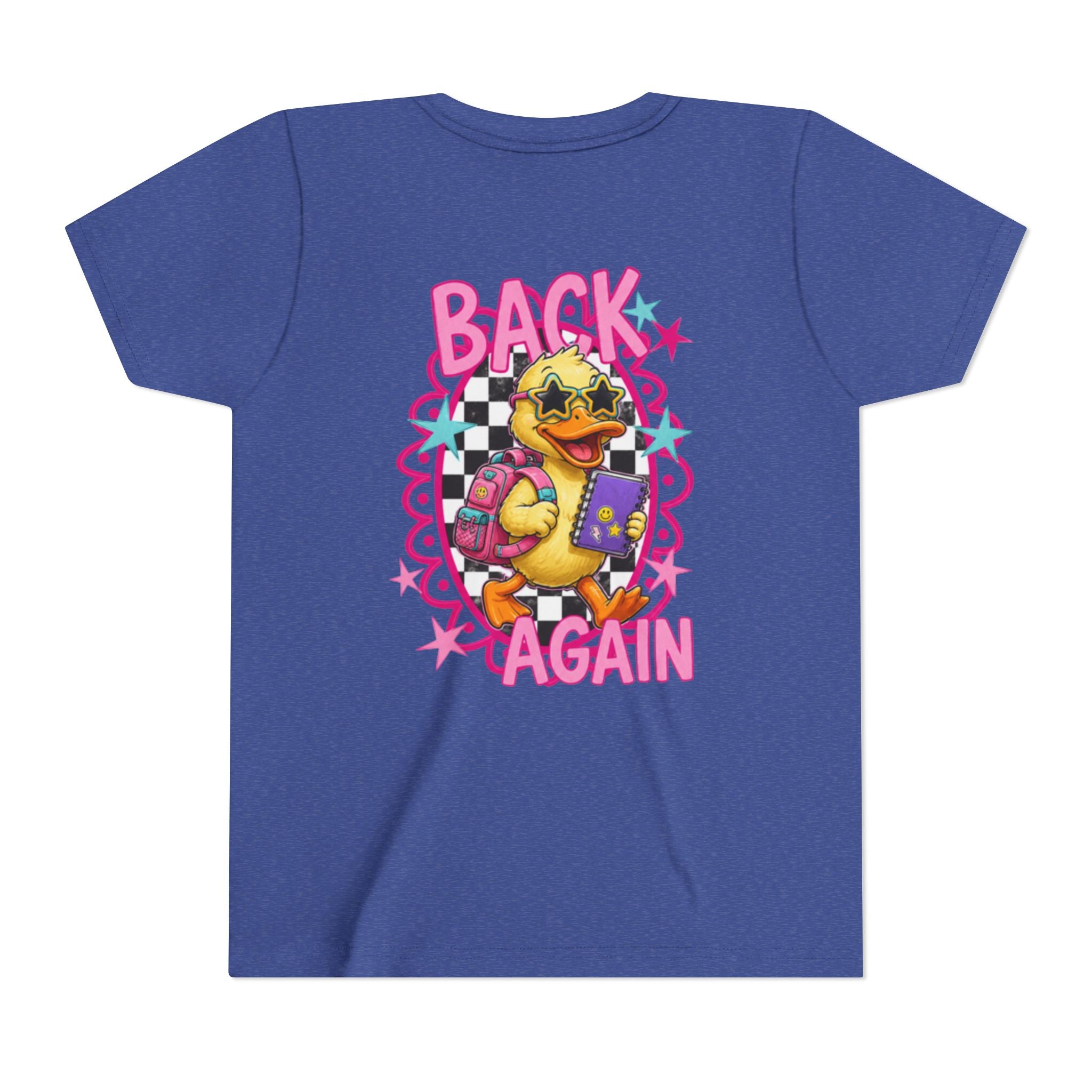 Back to School Youth Tee — "Back Again" Retro Duck Graphic